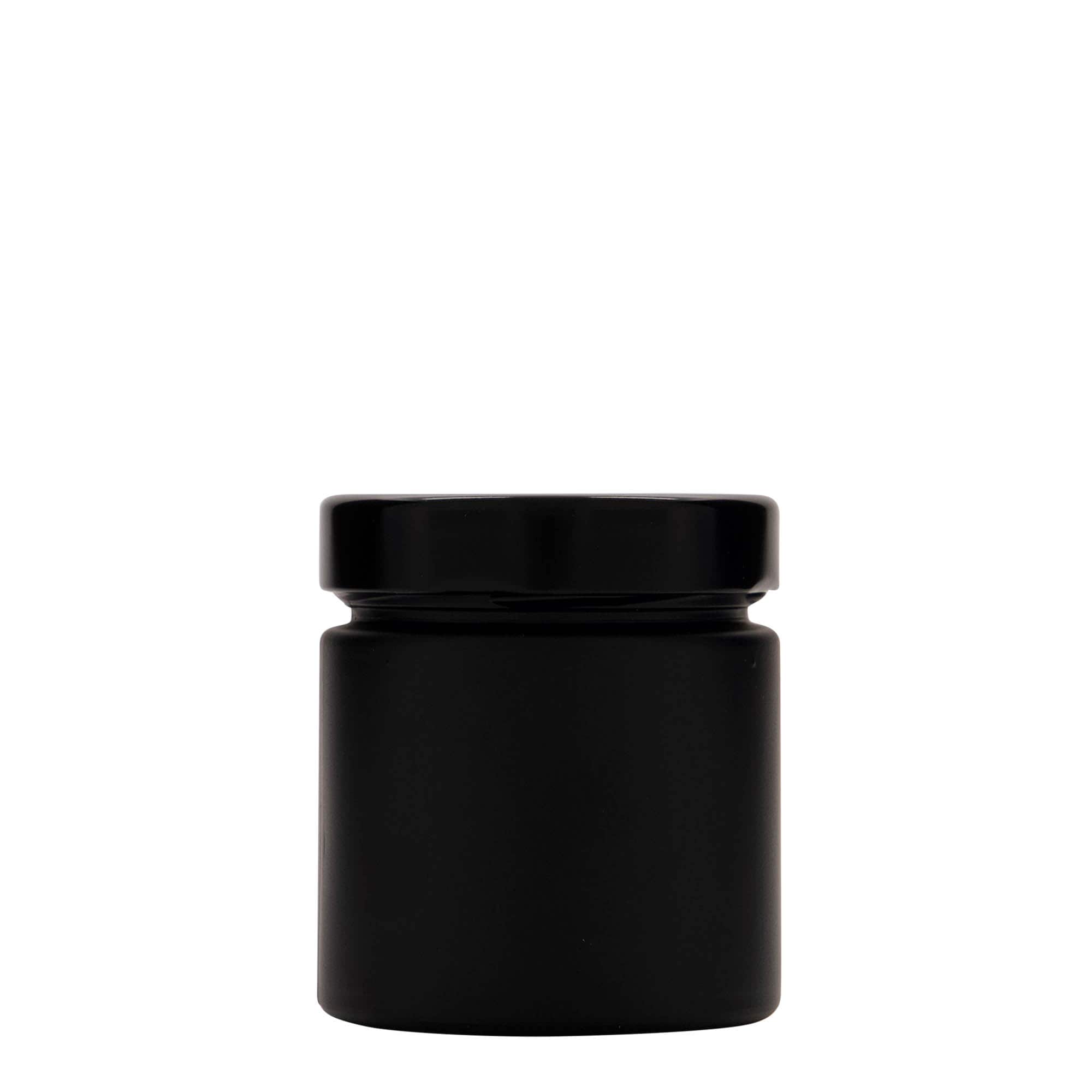 220 ml okrugla staklenka 'Aurora', crna, otvor: Deep-Twist-Off (DTO 66)