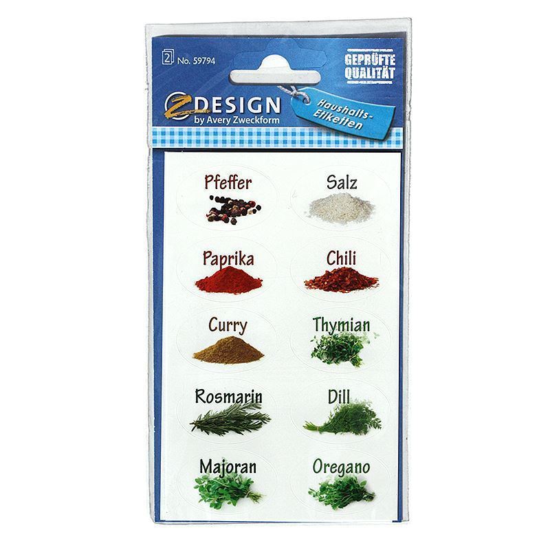 Zweckform etikete 'Za začine', ovalne, papir, višebojne Zweckform etikete 'Za začine', ovalne, papir, višebojne