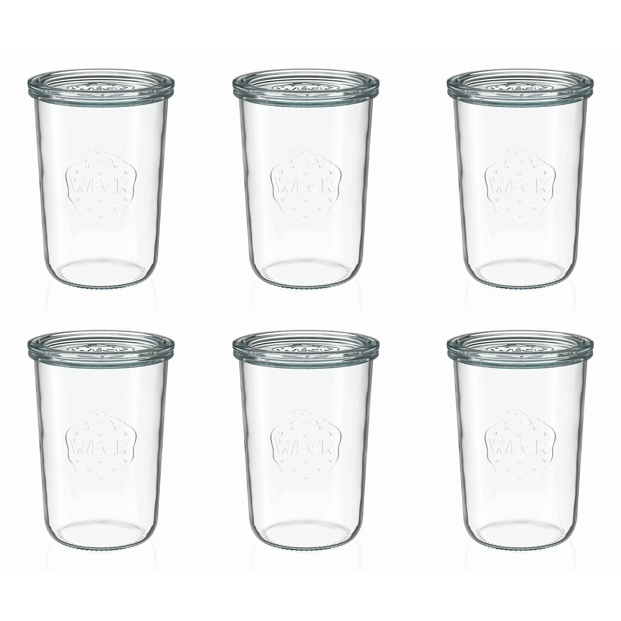 6x 850 ml WECK-staklenka za stavljanje naopako sa staklenim poklopcem RR 100