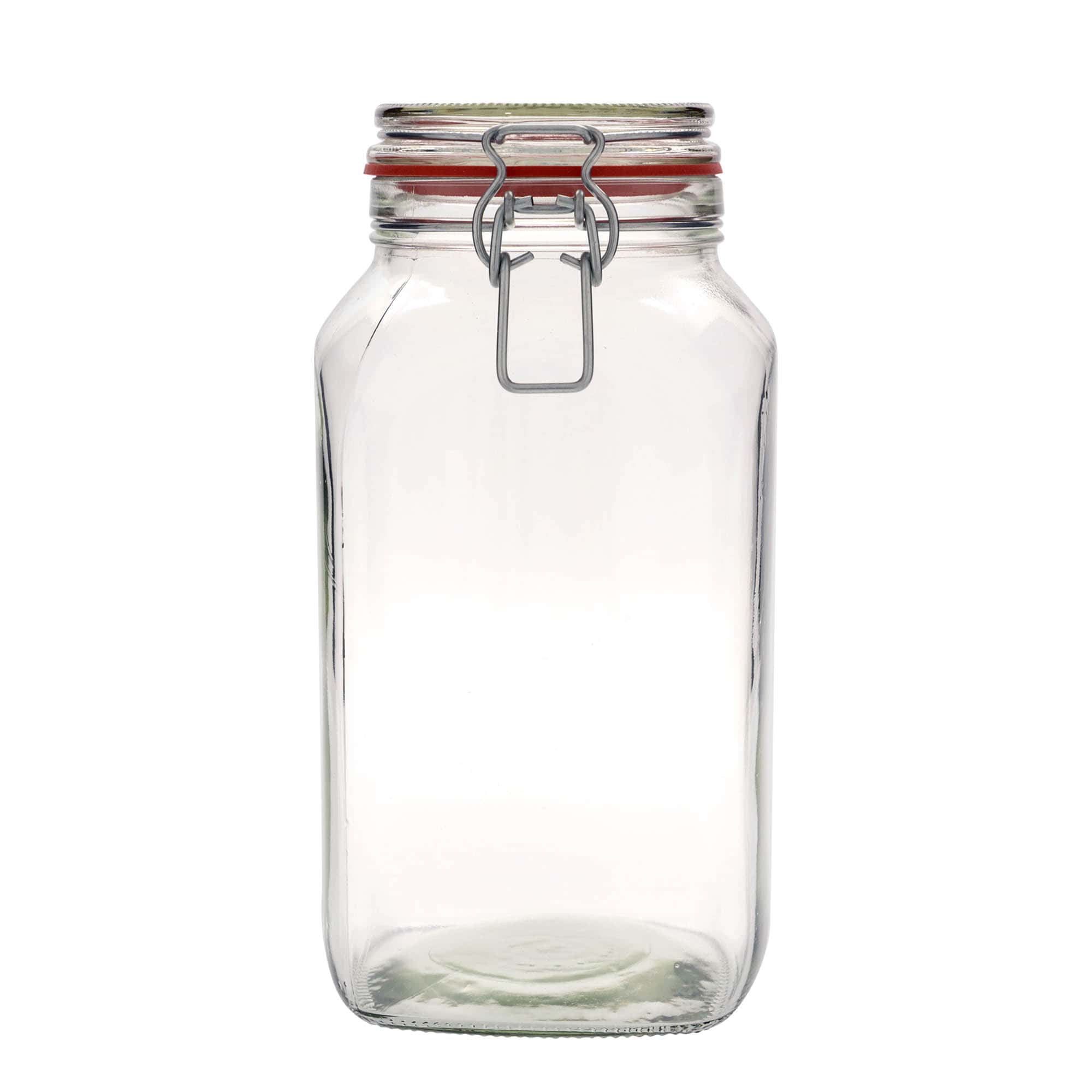 Staklenka s hermetičkim poklopcem 2590 ml, kvadratna, otvor: hermetički poklopac