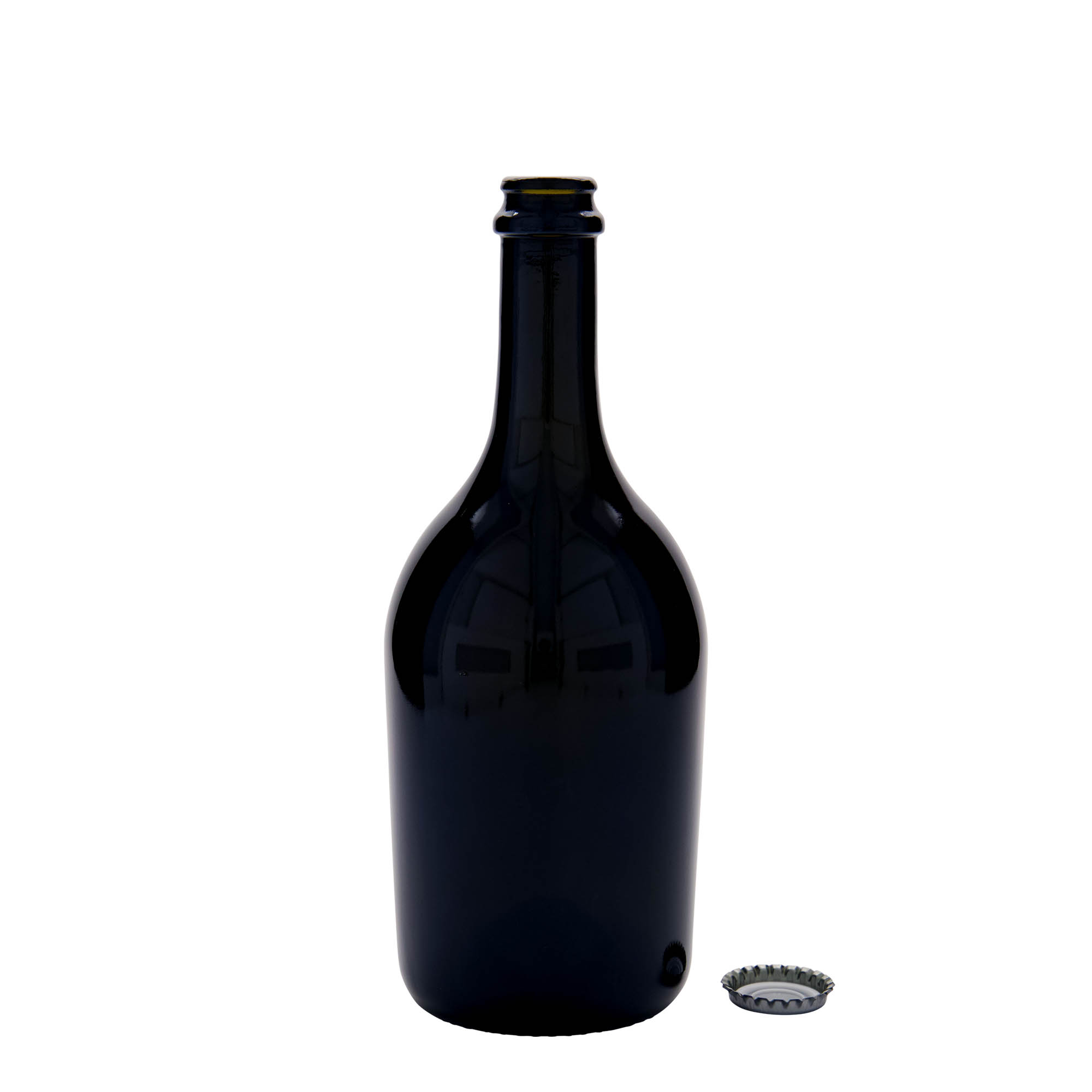 750 ml boca za pivo/šampanjac 'Butterfly', staklo, antikno zeleno, otvor: krunski čep