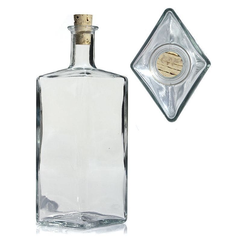 500 ml staklena boca 'Riva', romboidnog oblika, otvor: pluta
