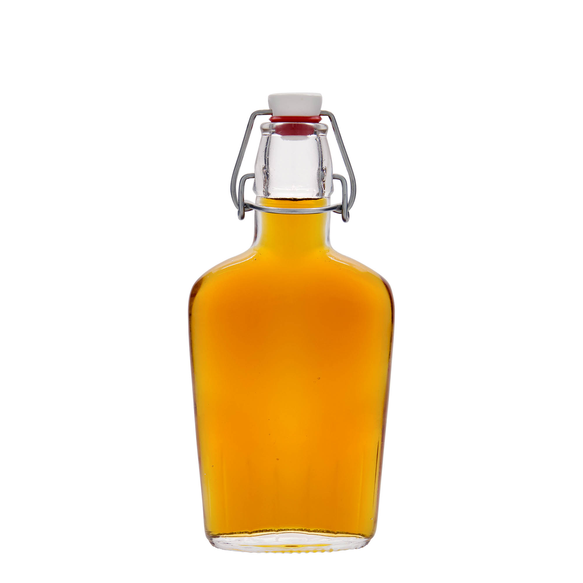 250 ml staklena boca 'Fiaschetta', ovalna, grlo: zatvarač s kopčom