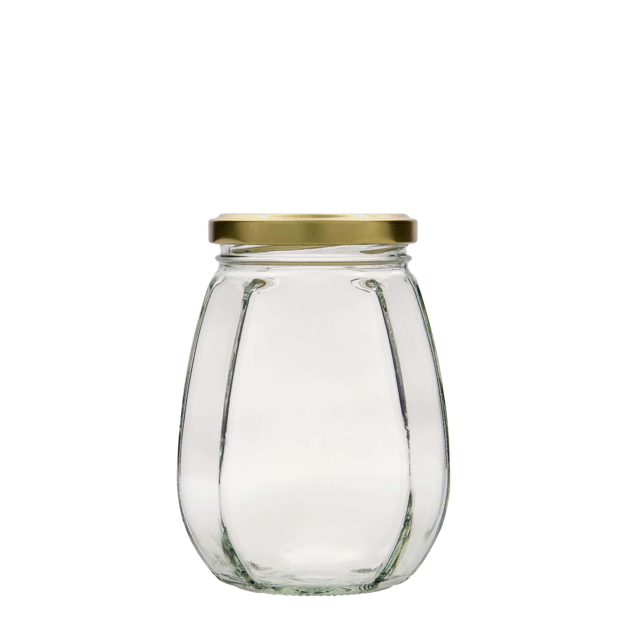 385 ml ukrasna staklenka, šesterokutna, otvor: Twist-Off (TO 63)