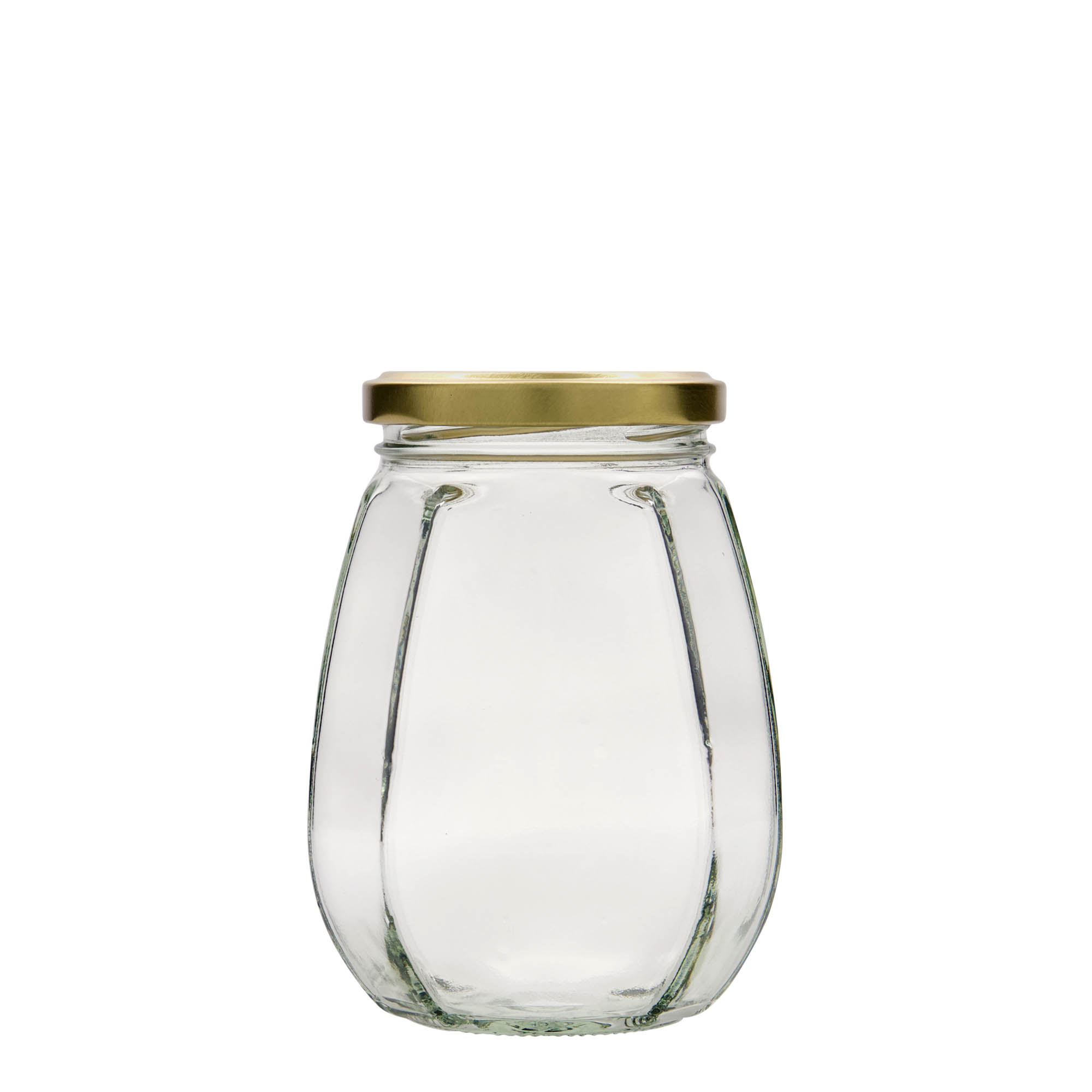 385 ml ukrasna staklenka, šesterokutna, otvor: Twist-Off (TO 63)