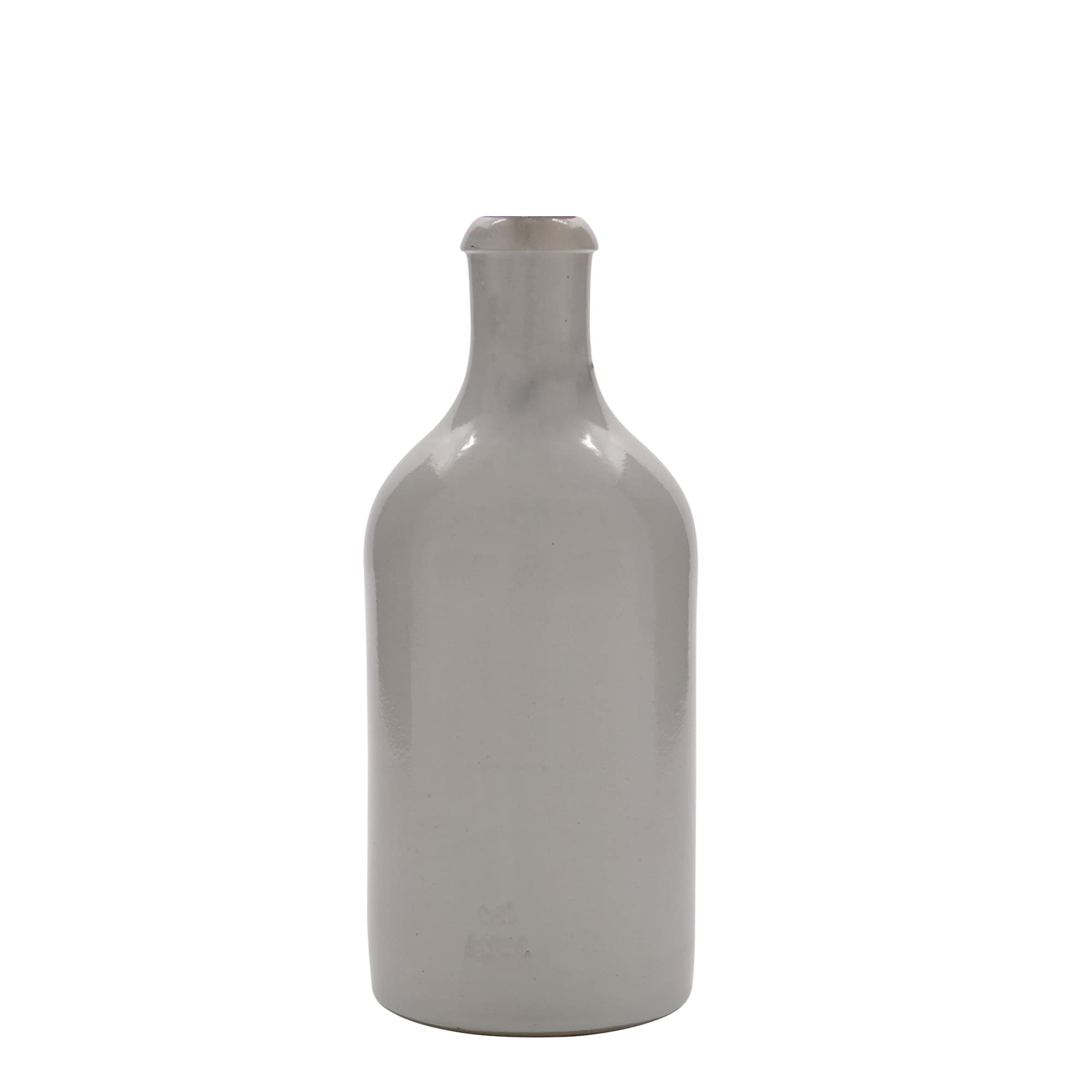500 ml glineni vrč, kamenina, bijeli, otvor: zatvarač s kopčom