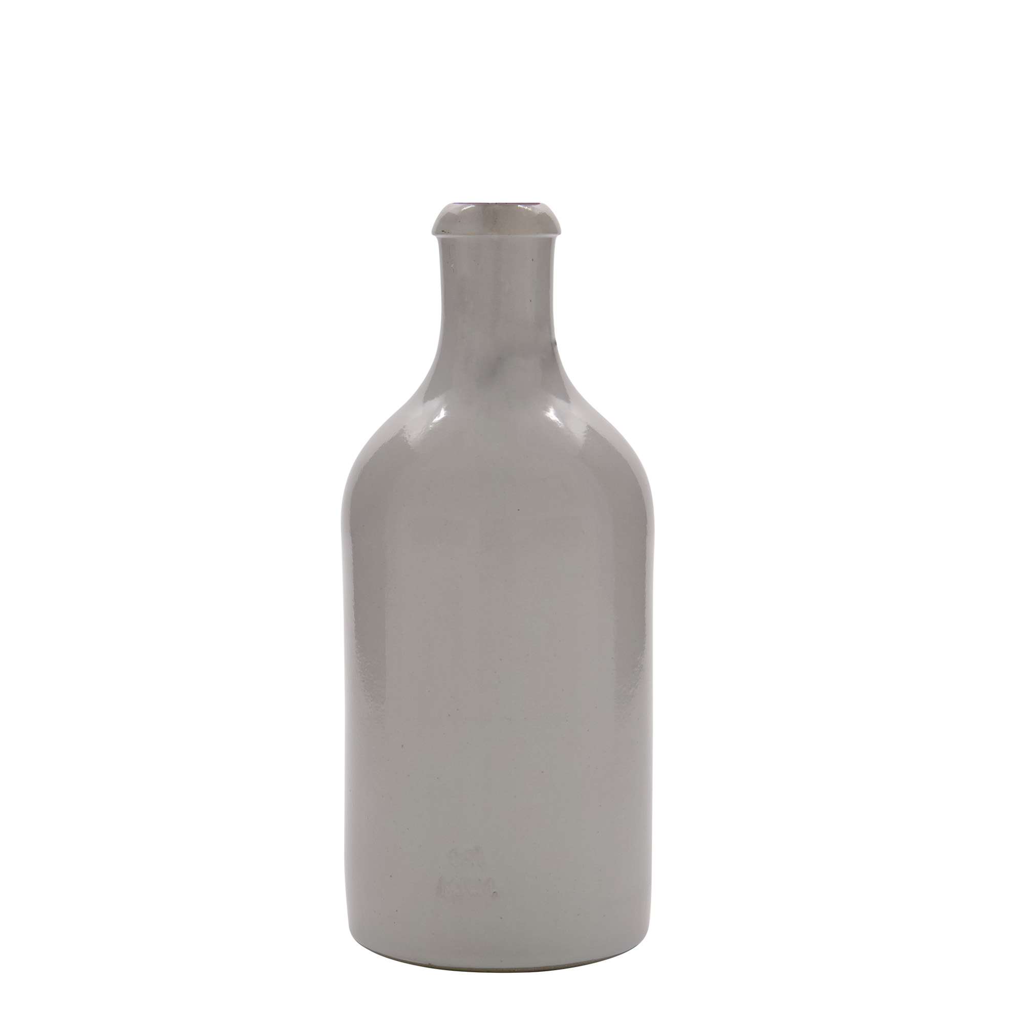 500 ml glineni vrč, kamenina, bijeli, otvor: zatvarač s kopčom