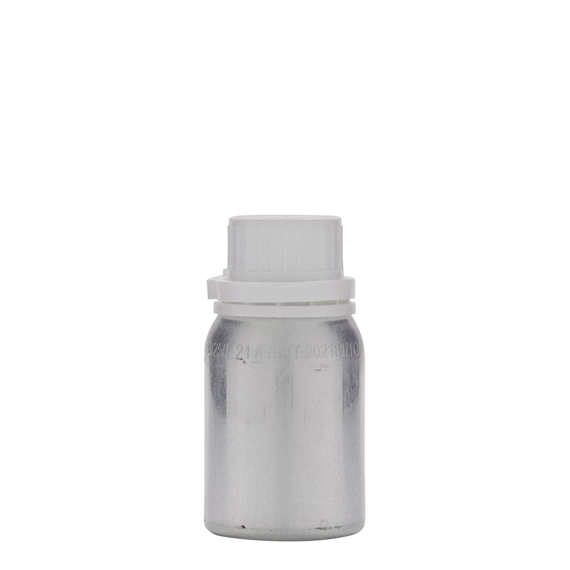 125 ml aluminijska boca, metal, srebrna, otvor: DIN 32