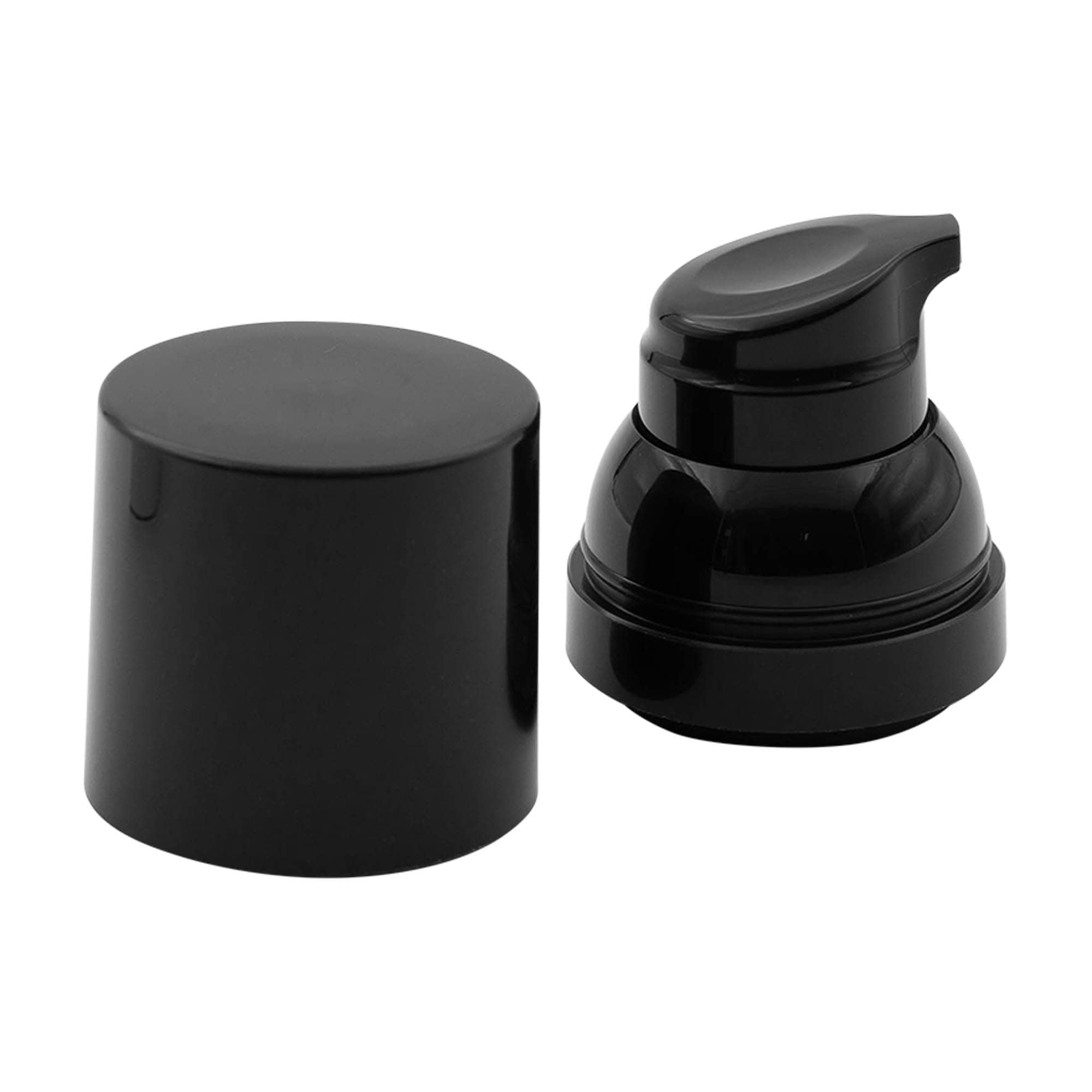 Airless dozirna pumpa „Mezzo“, tip D, PP plastika, crna s crnim poklopcem