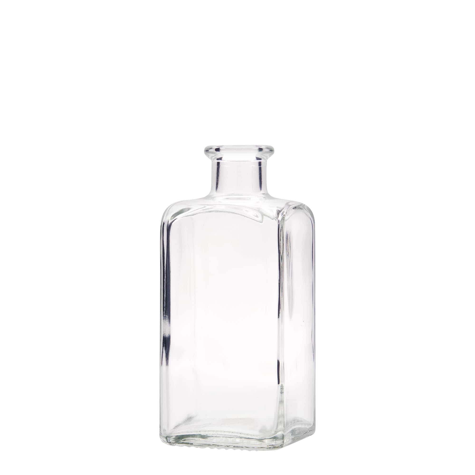 250 ml staklena boca Apotheker Carré, kvadratna, grlo: pluta
