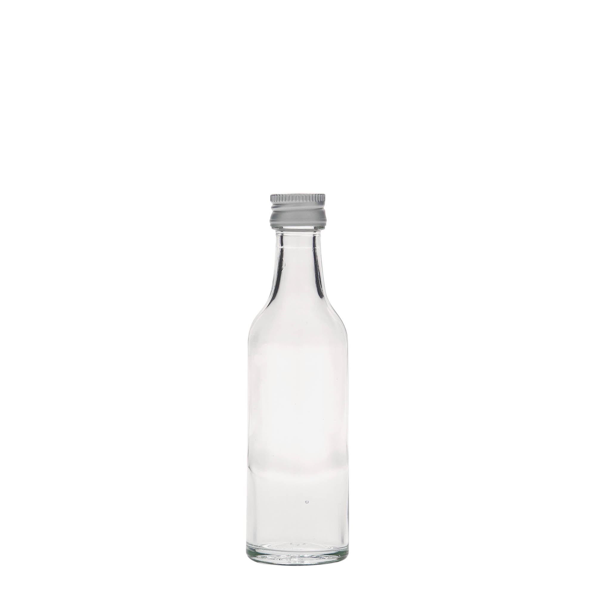 50 ml staklena boca s ravnim vratom, otvor: PP 18 50 ml staklena boca s ravnim vratom, otvor: PP 18