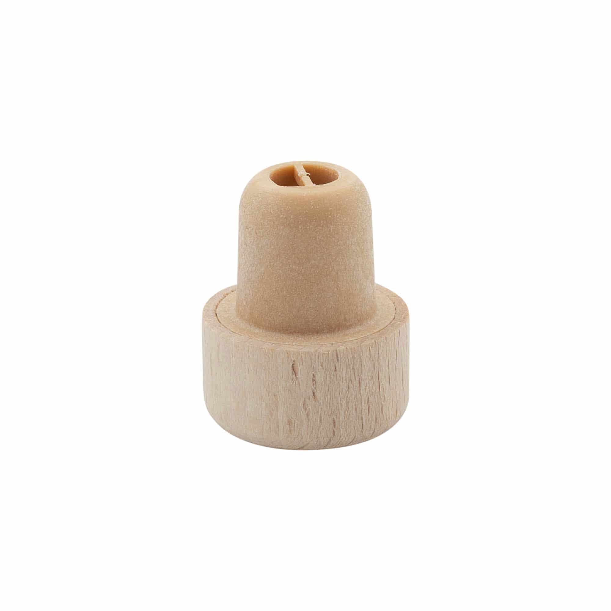 Čep s ručkom s otvorom za doziranje 19 mm, drvo/plastika, bež, za otvor: čep