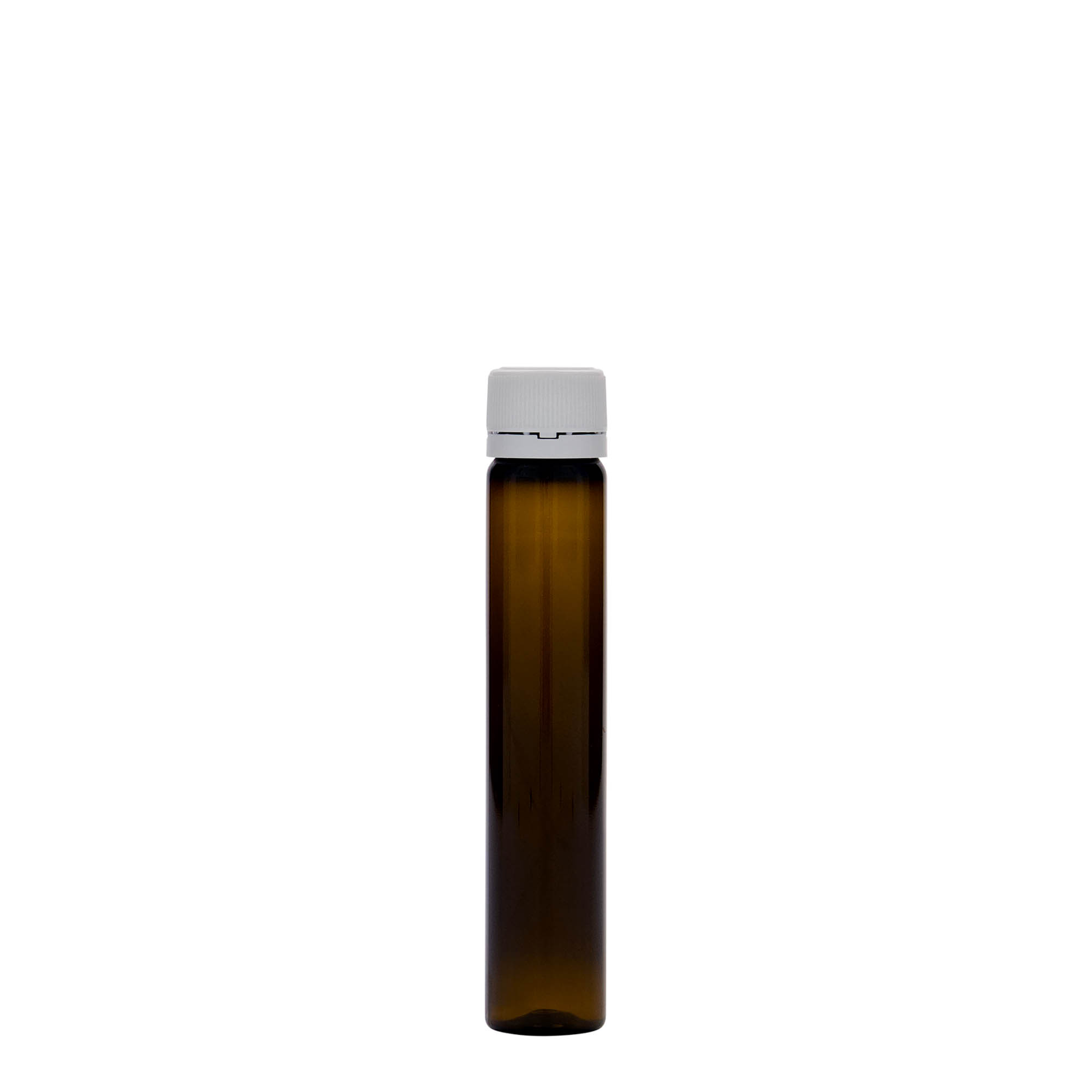 25 ml PET-cijev, plastika, smeđa, otvor: navojni zatvarač