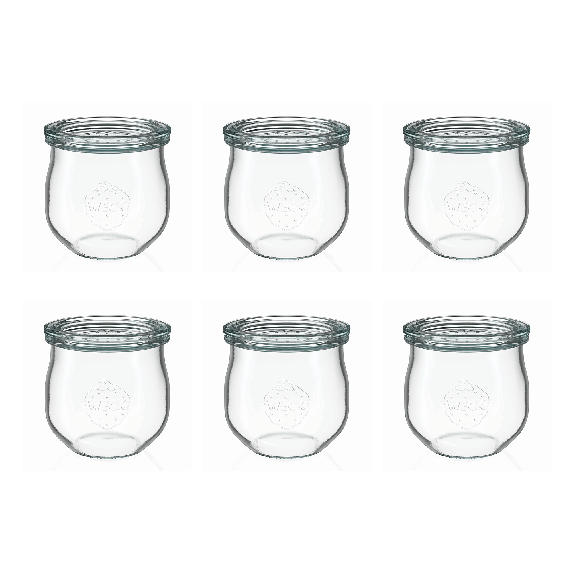 6x 370 ml WECK-tulipan staklenka sa staklenim poklopcem RR 80