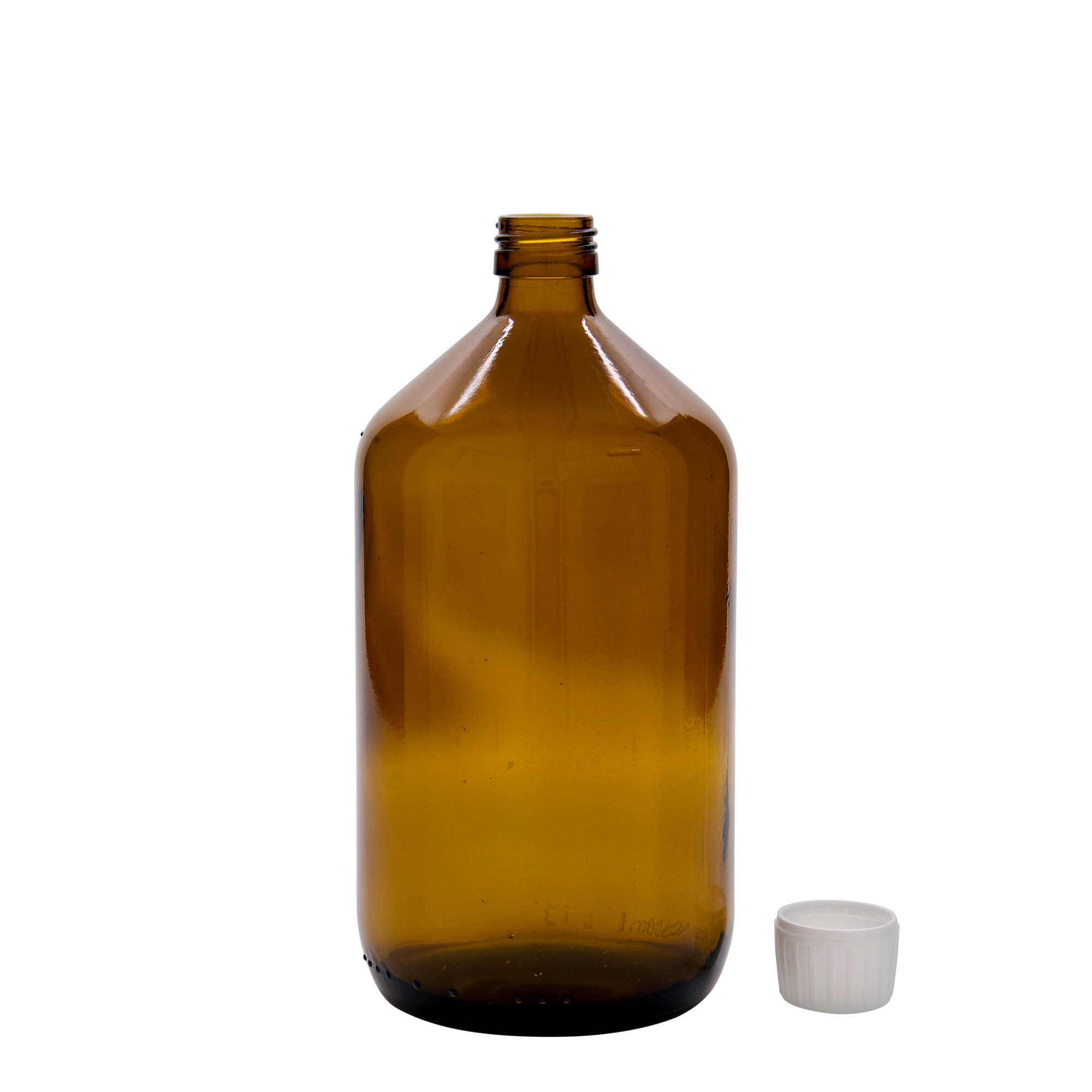 1.000 ml medicinska boca, smeđa, staklo, grlo: PP 28