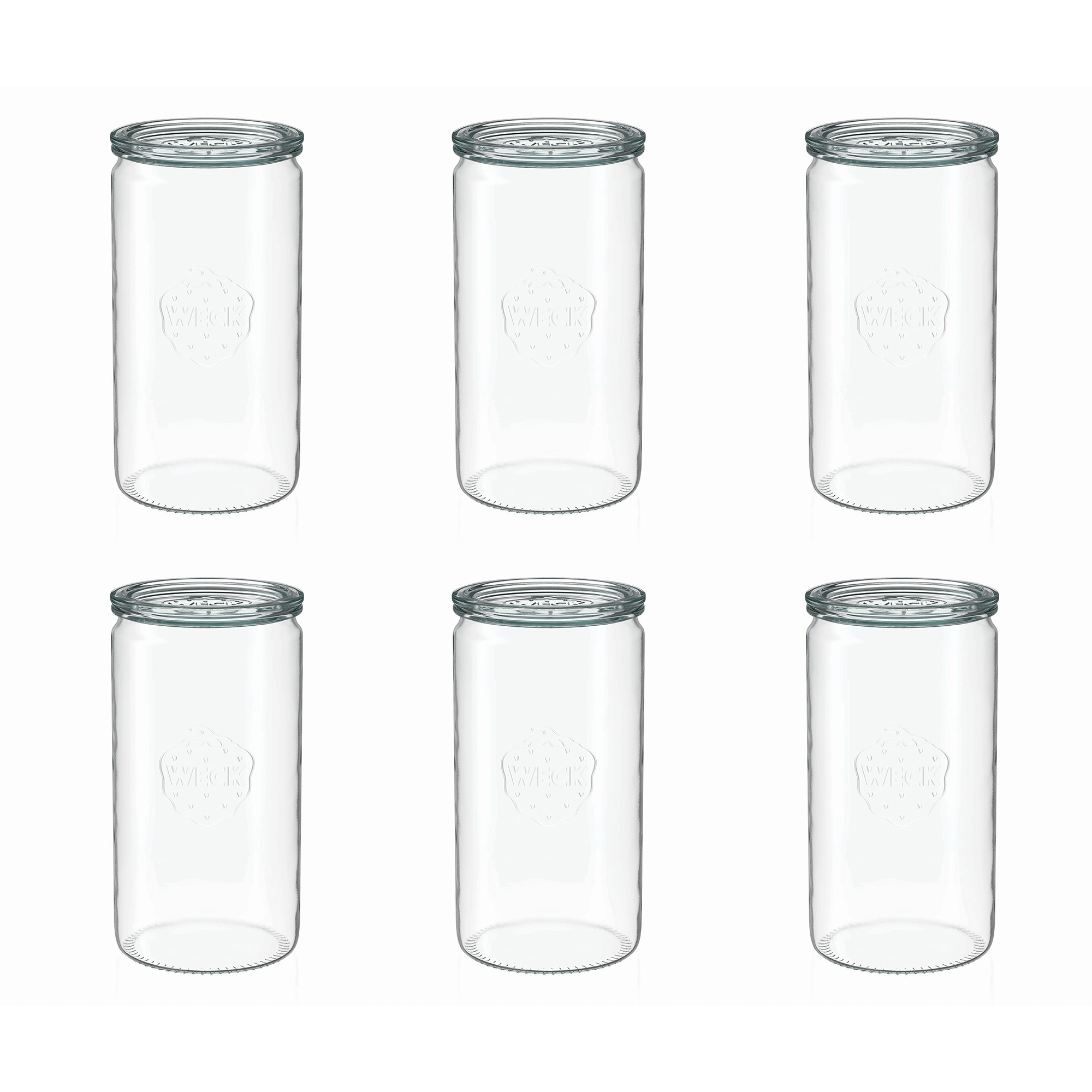 6x 1575 ml WECK cilindarska staklenka sa staklenim poklopcem RR 100