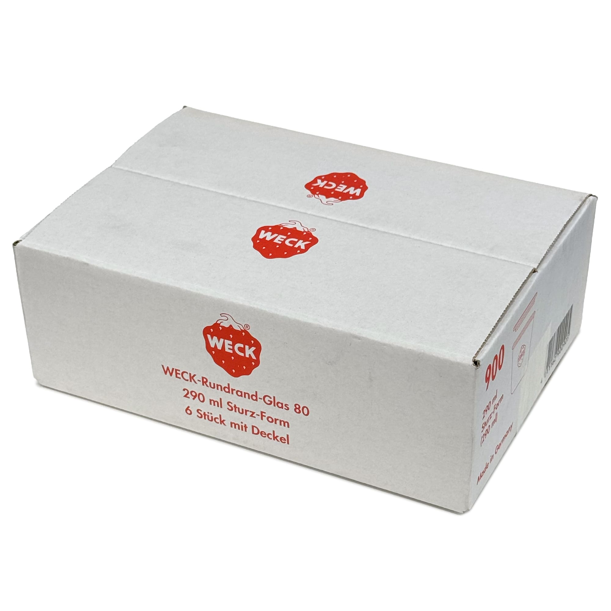 6x 290 ml visoka WECK-staklenka za stavljanje naopako sa staklenim poklopcem RR 80