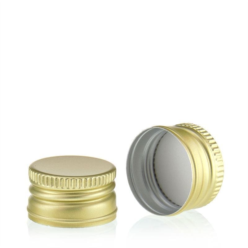 Zatvarač na navoj, metalni, zlatni, za otvor: PP 28 Zatvarač na navoj, metalni, zlatni, za otvor: PP 28