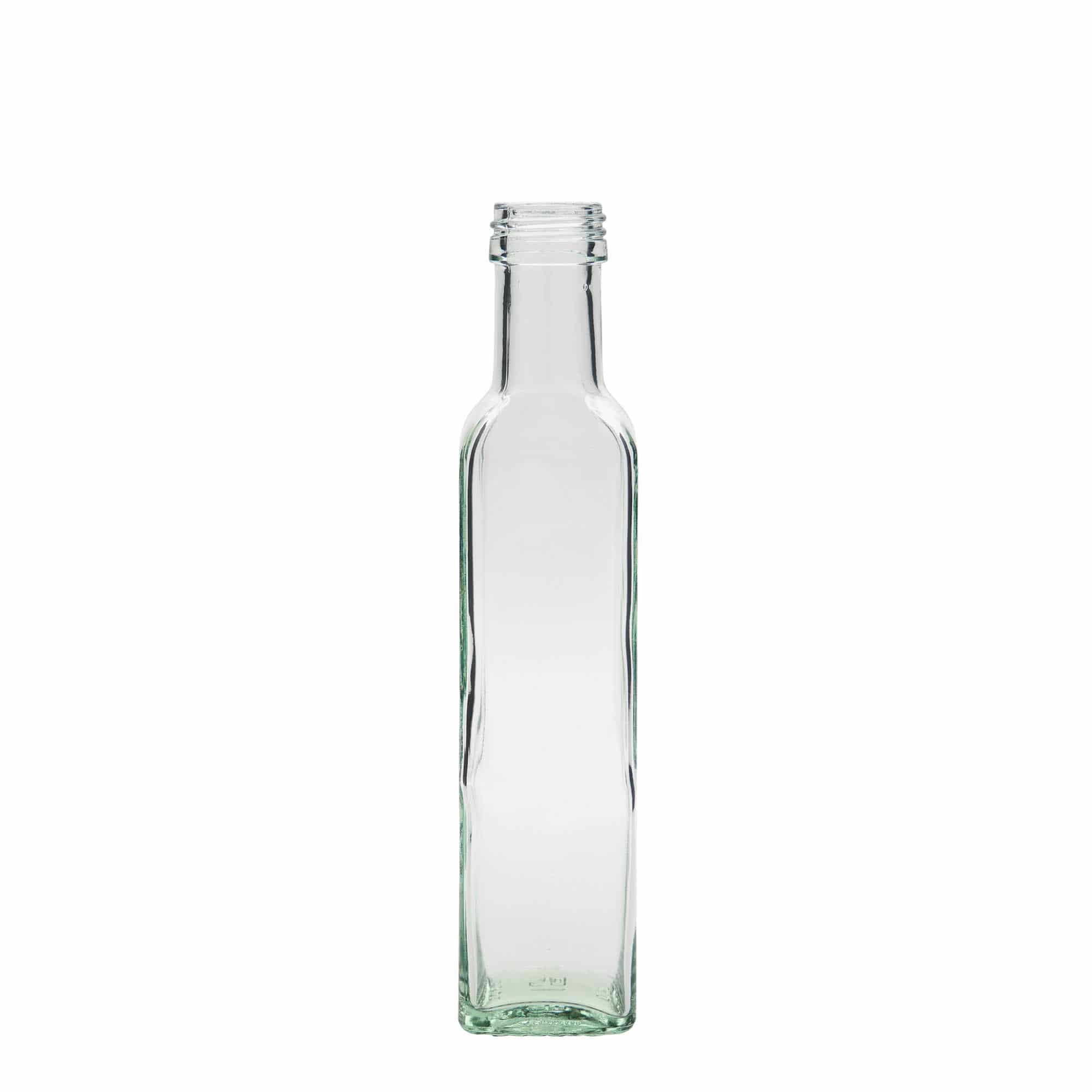 Staklena boca 250 ml 'Marasca', kvadratna, otvor: PP 31,5 Staklena boca 250 ml 'Marasca', kvadratna, otvor: PP 31,5