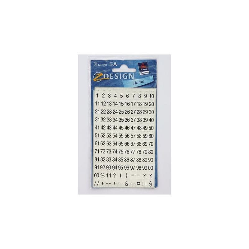 Zweckform naljepnice 'Brojevi 1-99', plastika, crne boje