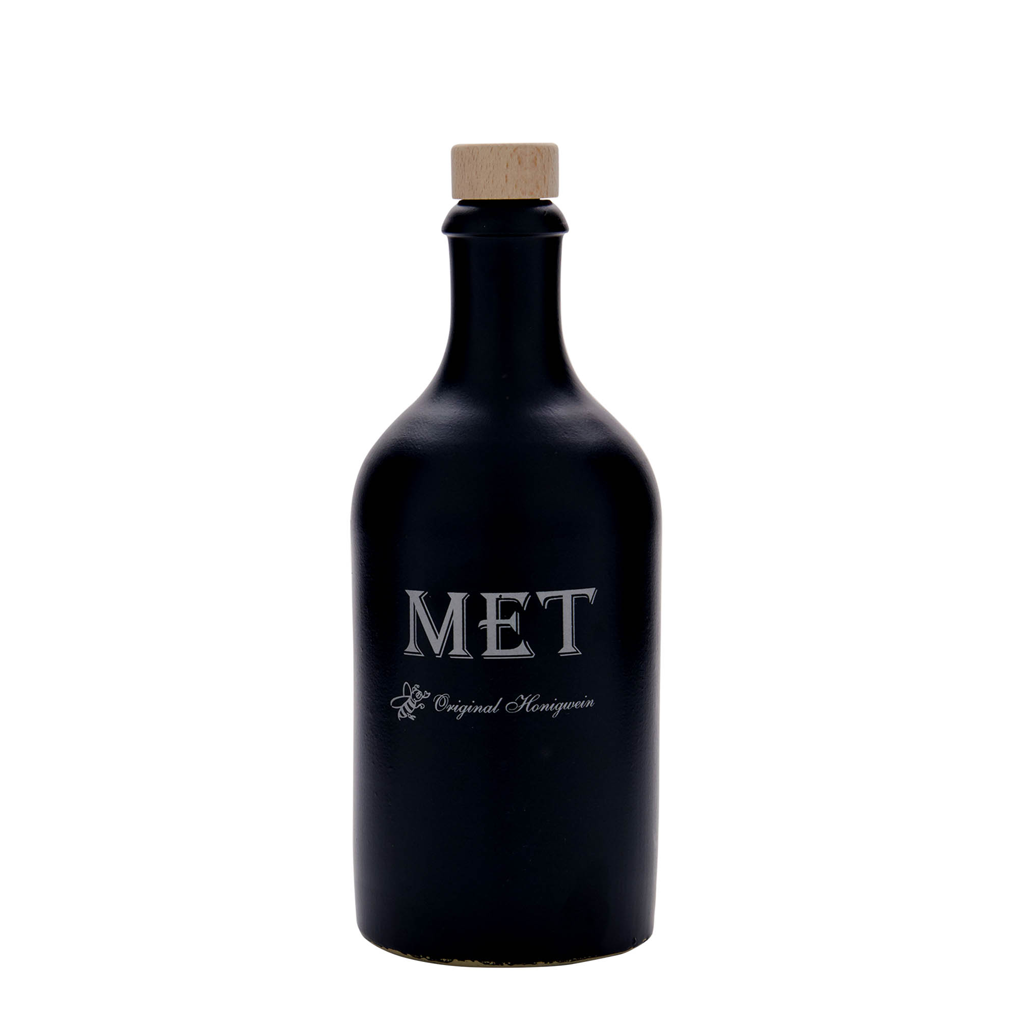 500 ml glineni vrč, motiv: medovina, kamenina, crni, otvor: pluta 500 ml glineni vrč, motiv: medovina, kamenina, crni, otvor: pluta