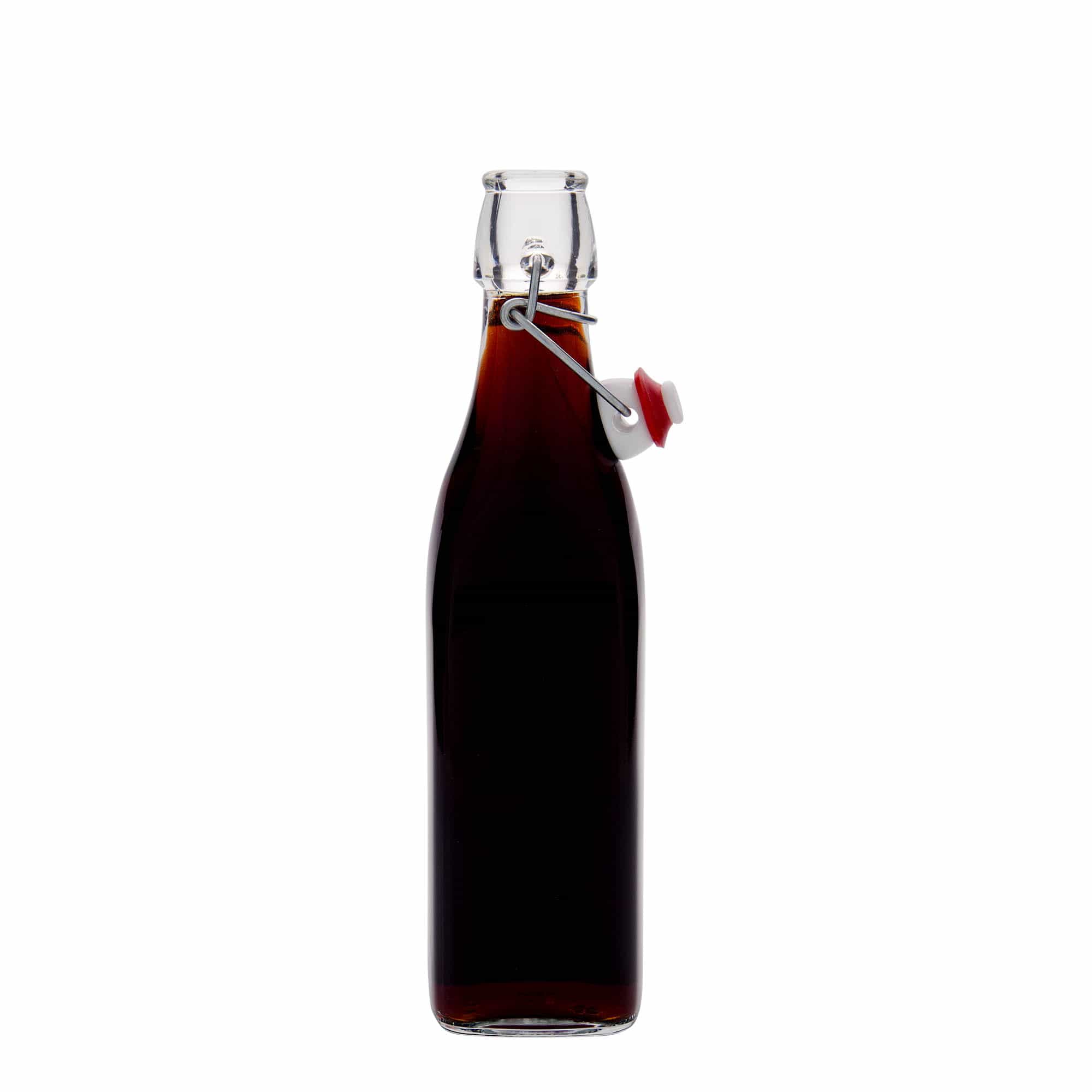 500 ml staklena boca 'Swing, kvadratna, grlo: zatvarač s kopčom'