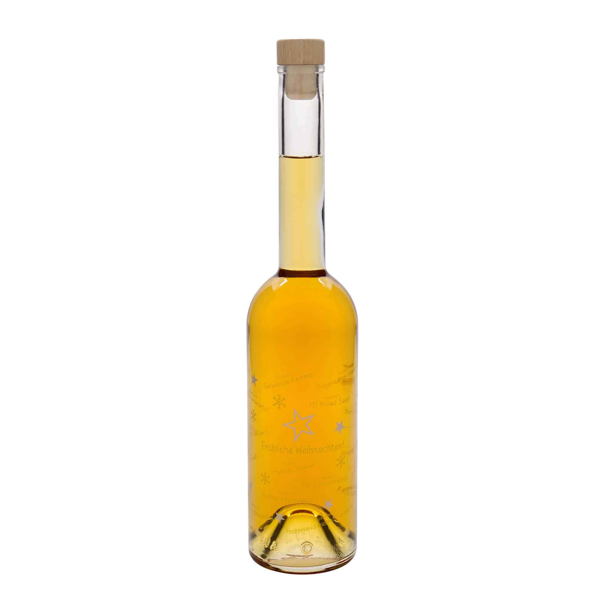 500 ml staklena boca 'Opera', motiv: Božić u svijetu, grlo: čep