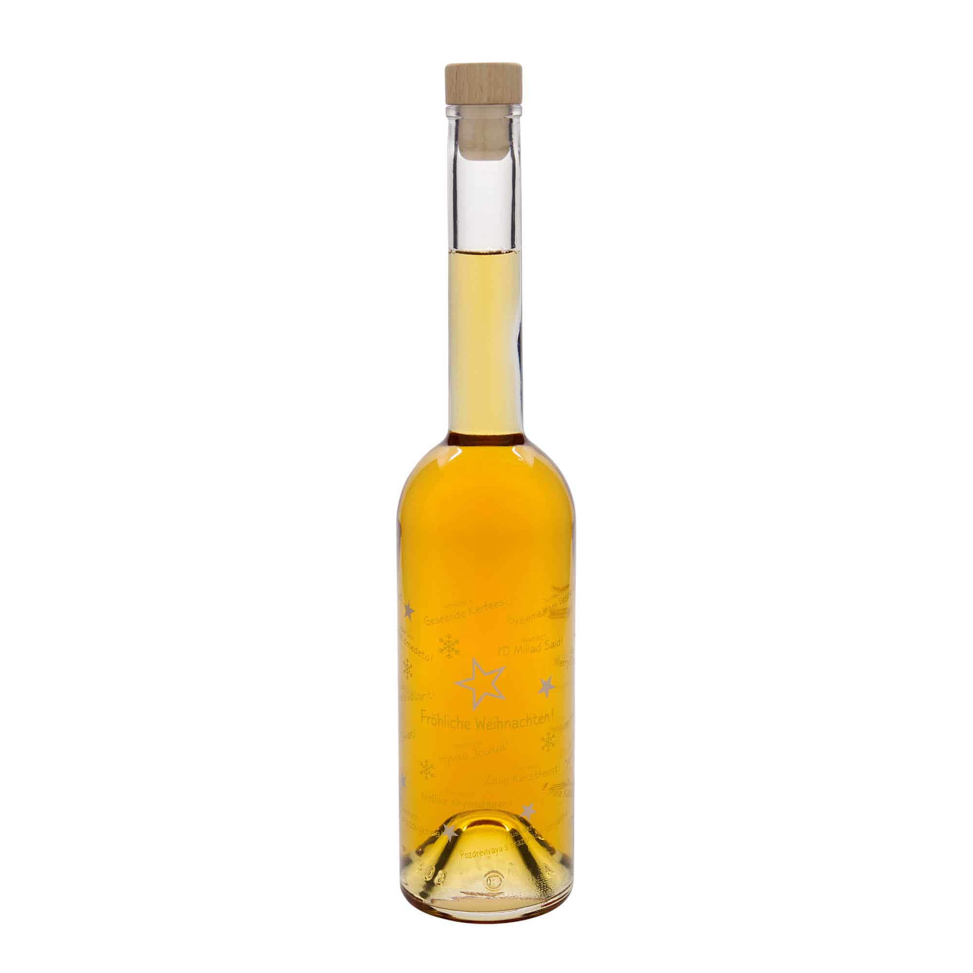 500 ml staklena boca 'Opera', motiv: Božić u svijetu, grlo: čep