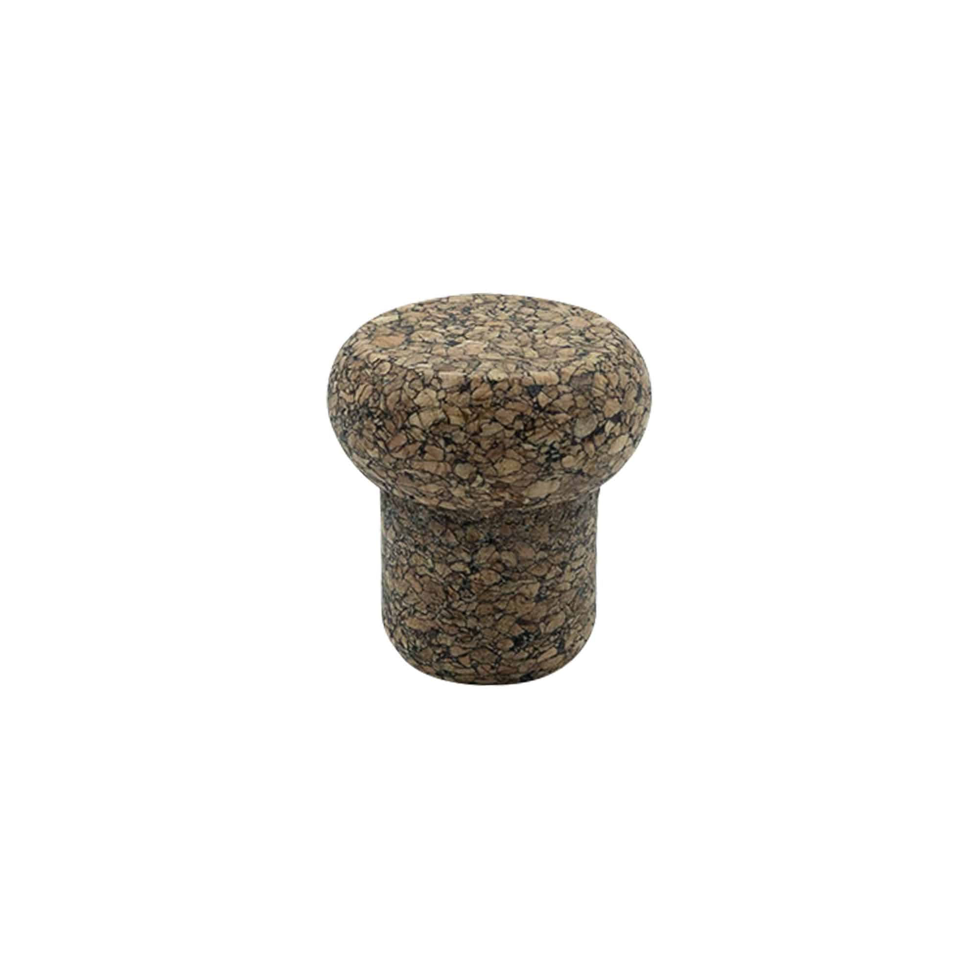 Pluteni čep s glavom 'Barrel' 22,5 mm, Corkcoal, za otvor: pluteni čep Pluteni čep s glavom 'Barrel' 22,5 mm, Corkcoal, za otvor: pluteni čep