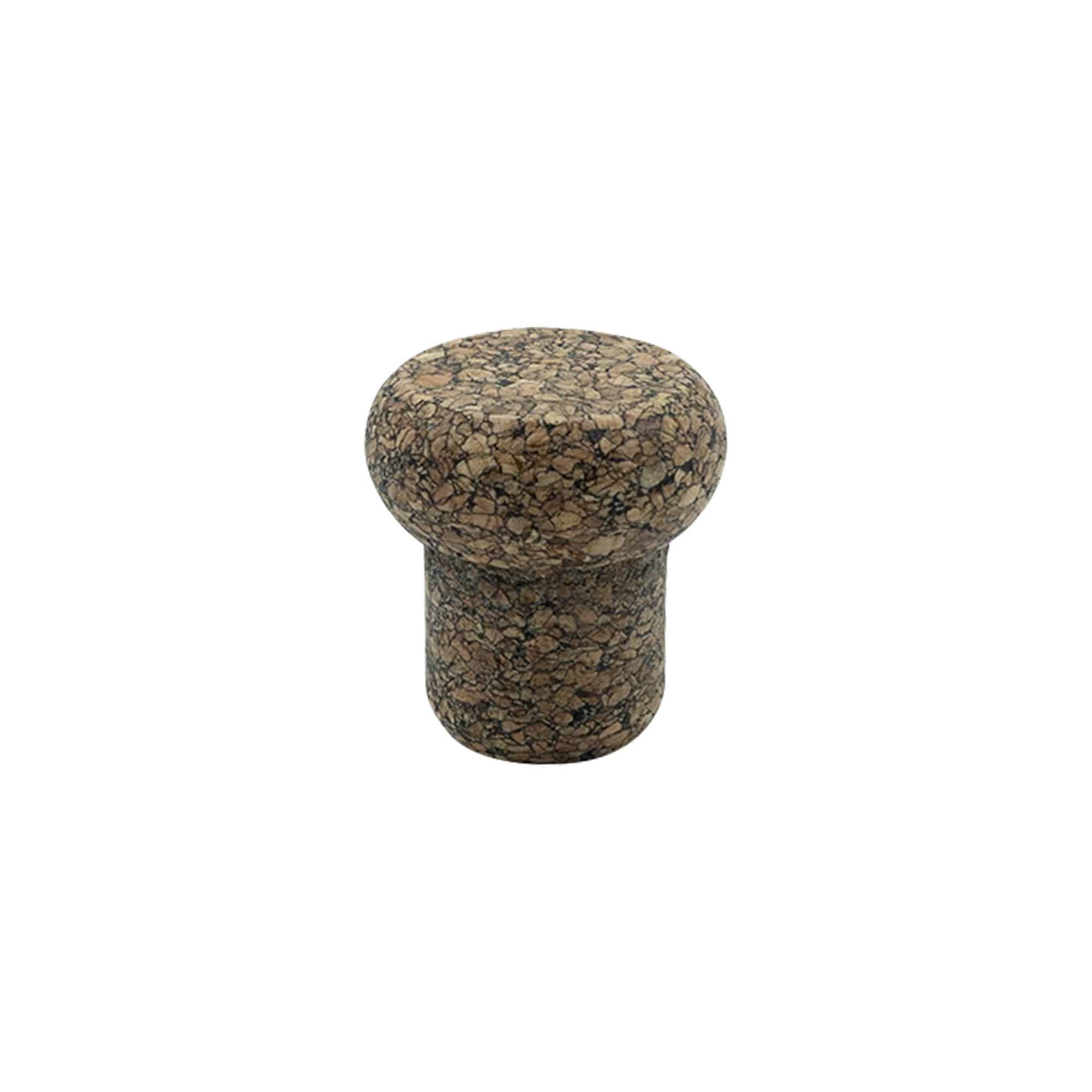 Čep s drškom 'Barrel' 22,5 mm, Corkcoal, za otvor: pluta