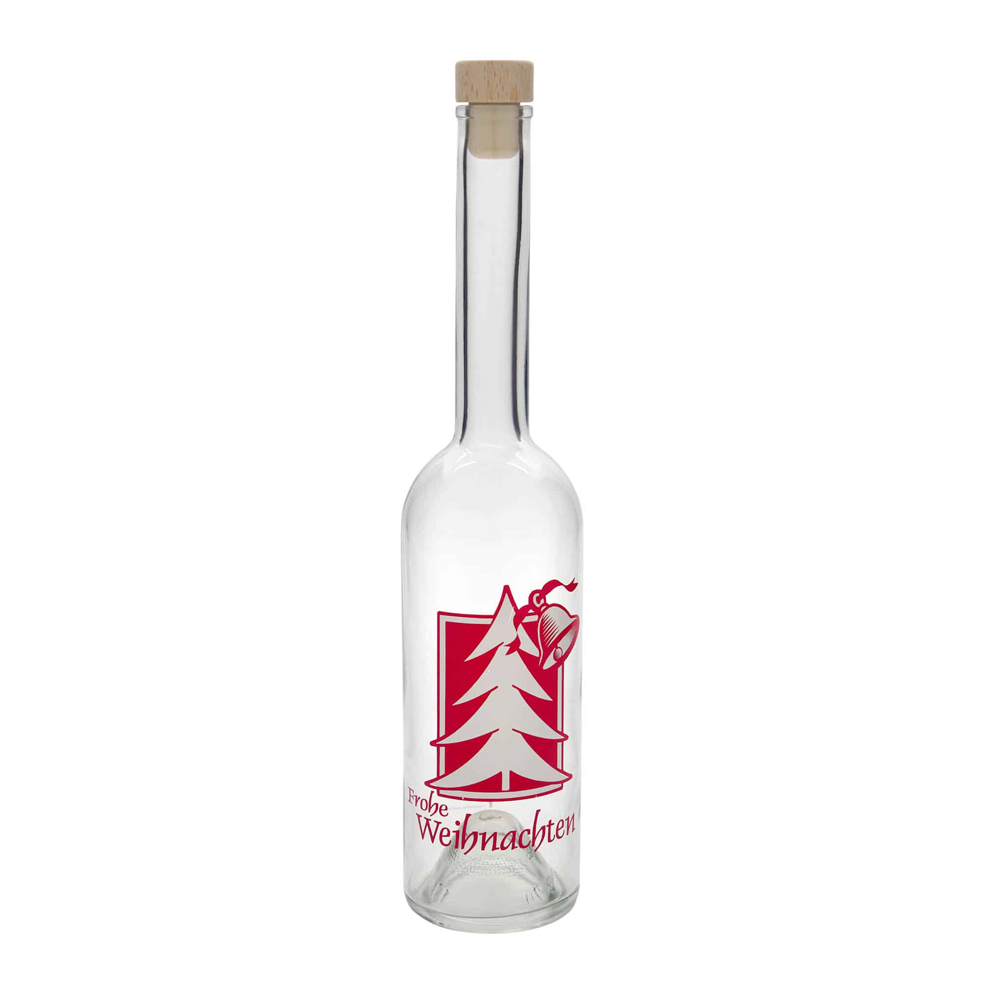 500 ml staklena boca 'Opera', motiv: Božićna čestitka, grlo: čep