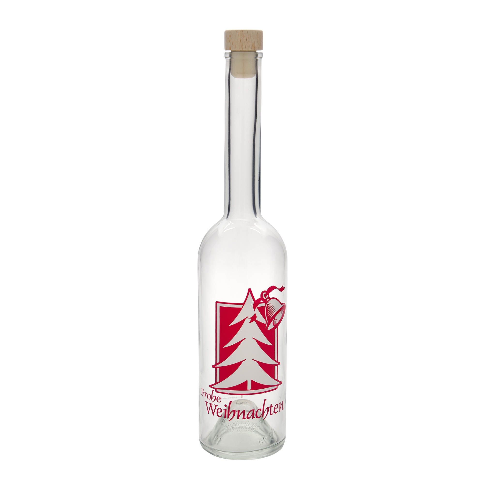 500 ml staklena boca 'Opera', motiv: Božićna čestitka, grlo: čep 500 ml staklena boca 'Opera', motiv: Božićna čestitka, grlo: čep