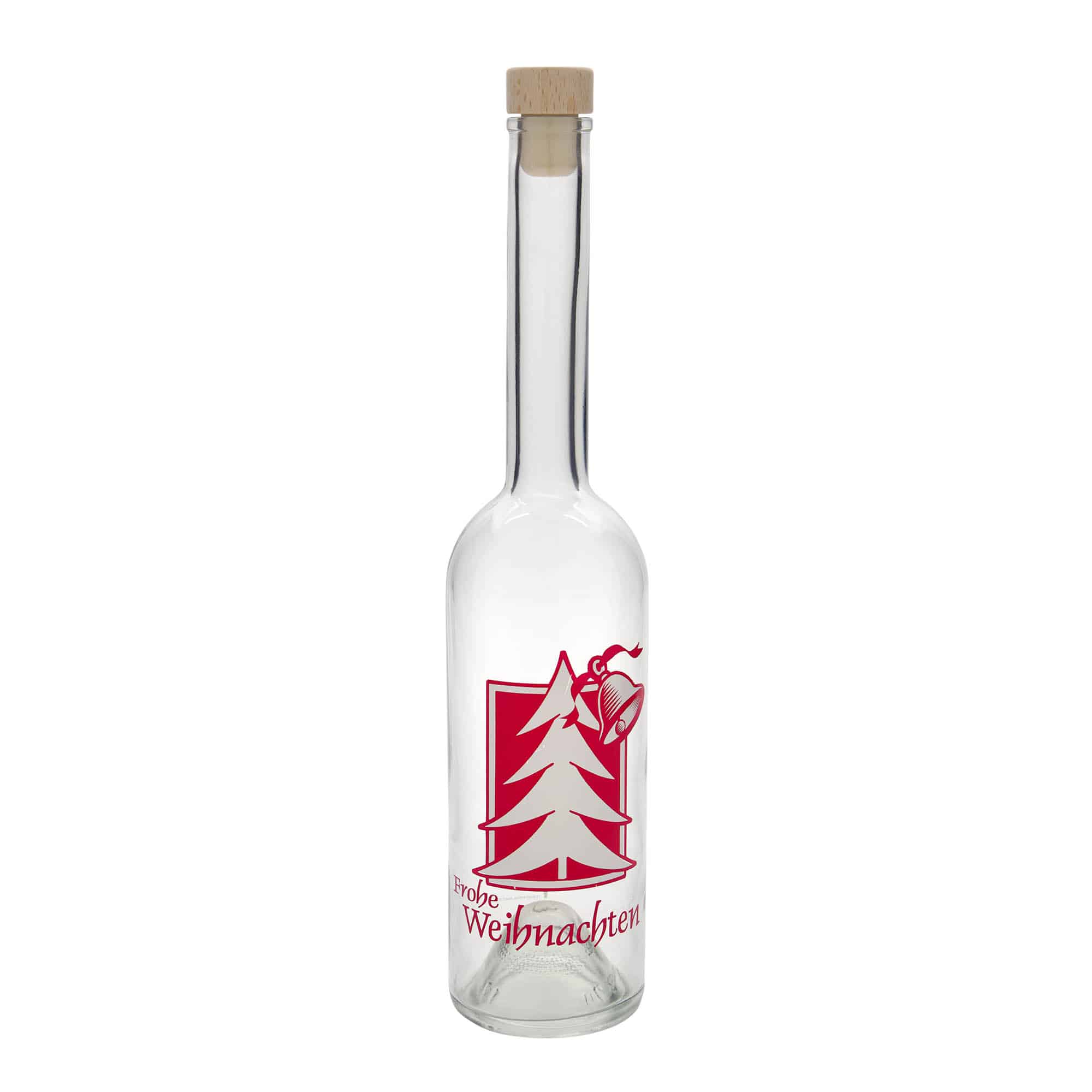 500 ml staklena boca 'Opera', motiv: Božićna čestitka, grlo: čep