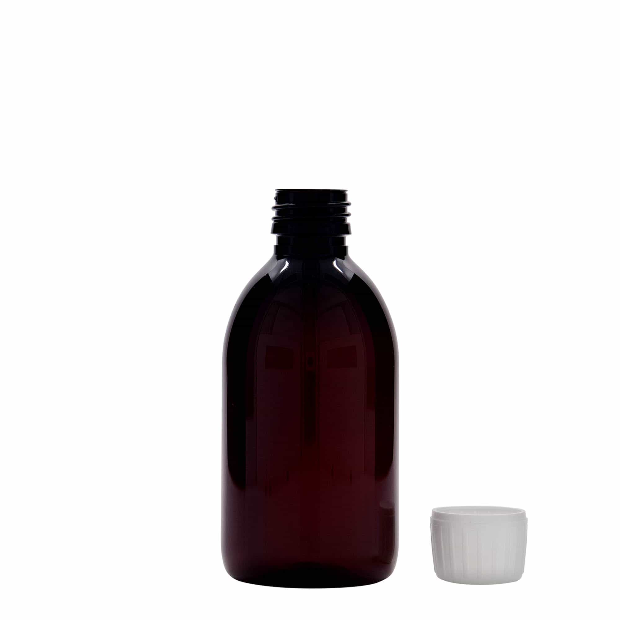 PET farmaceutska boca 250 ml, smeđa, plastika, otvor: PP 28