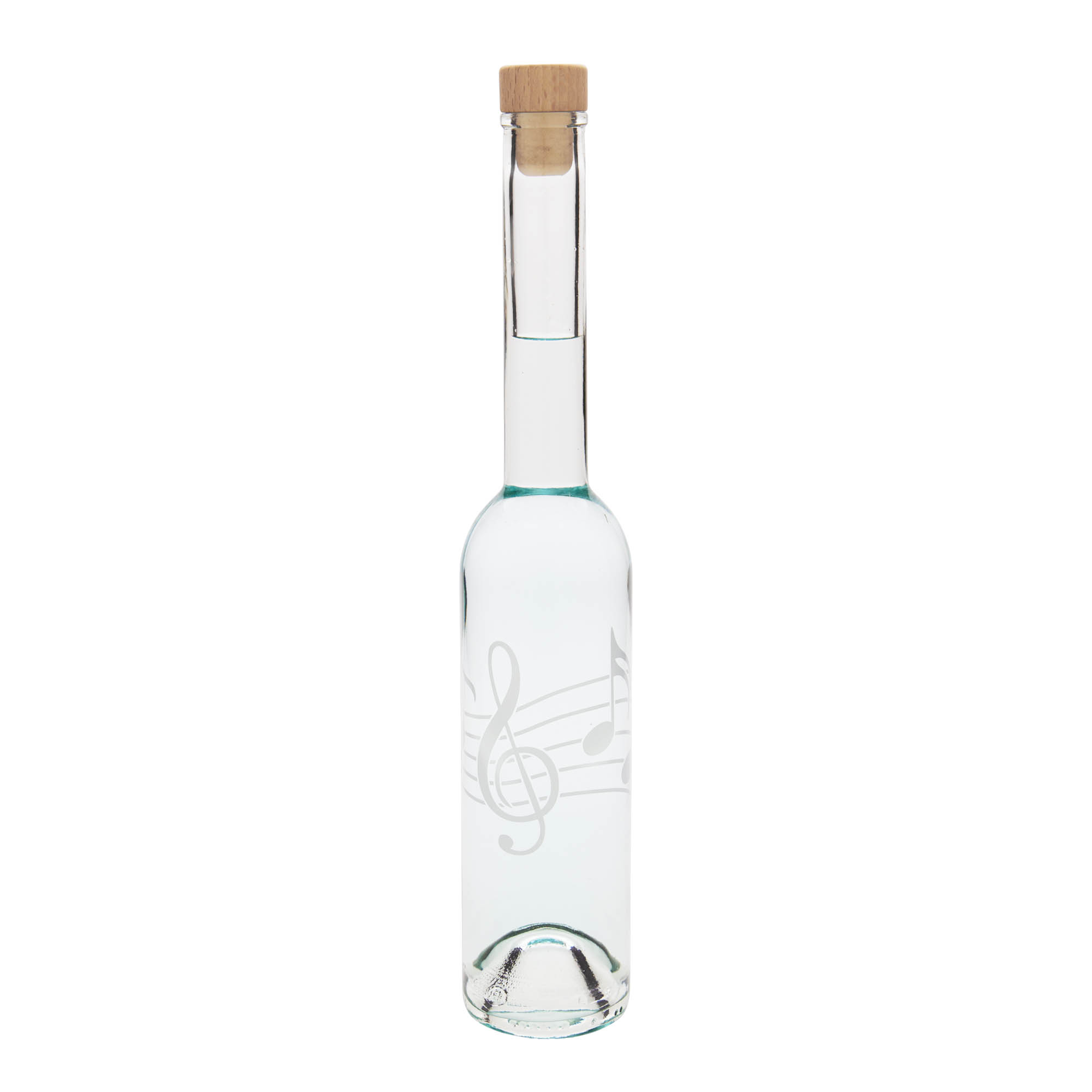 350 ml staklena boca 'Opera', motiv: glazbene note, grlo: plutani čep 350 ml staklena boca 'Opera', motiv: glazbene note, grlo: plutani čep