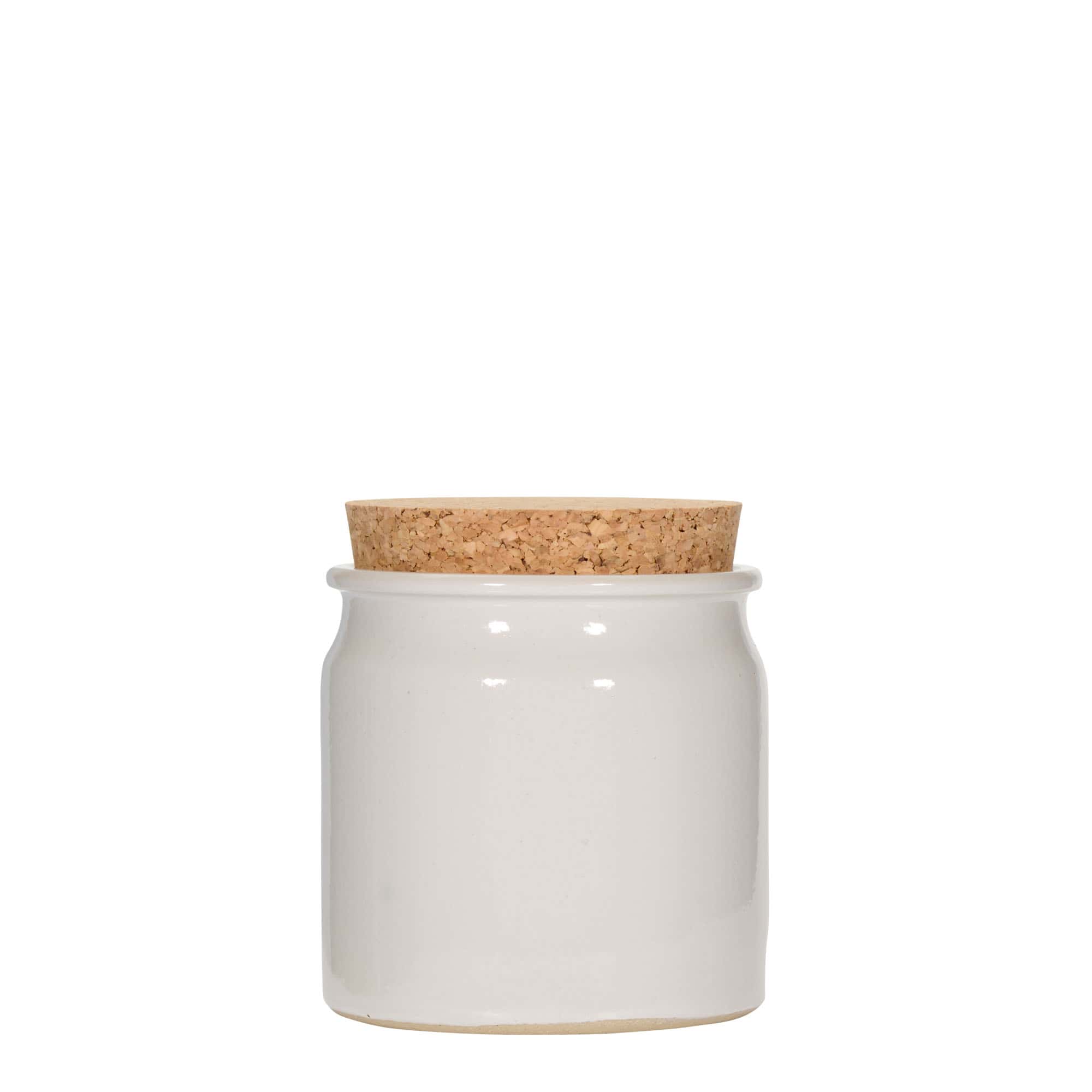 160 ml lonac od kamene keramike, keramika, bijeli, otvor: pluta