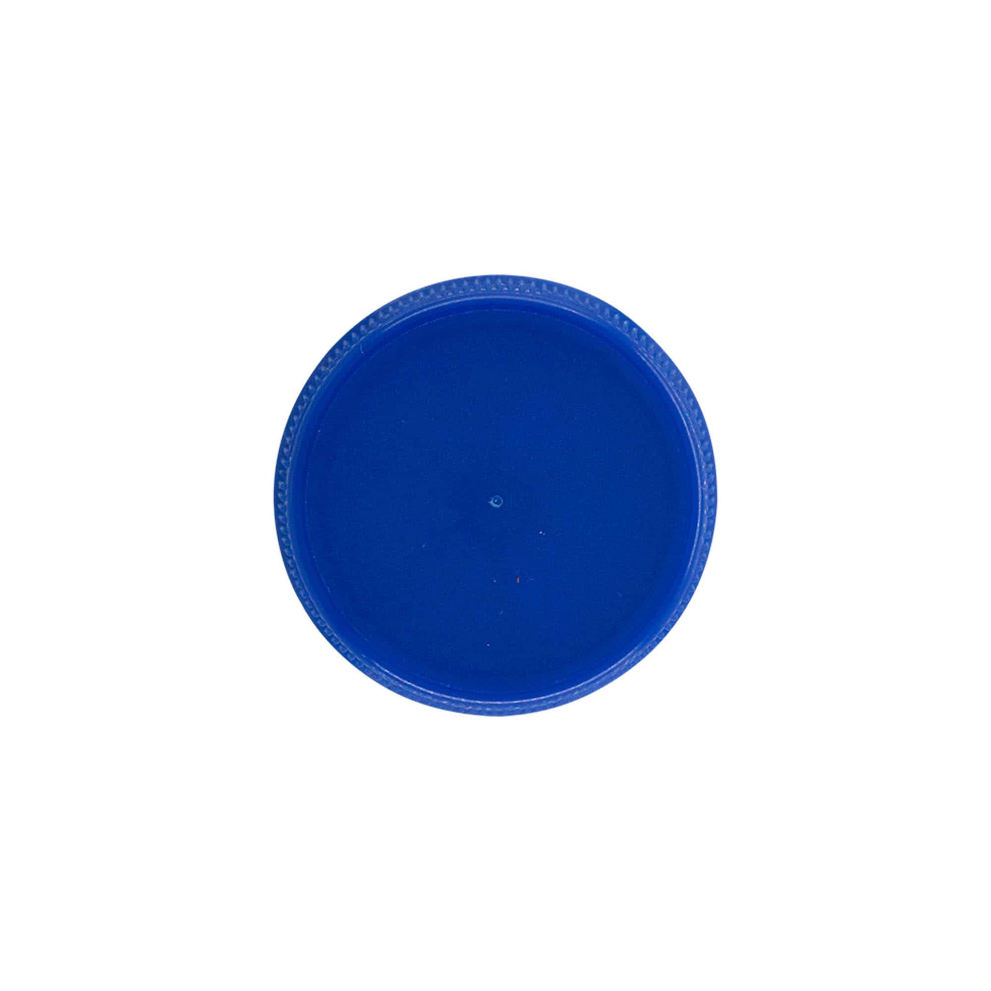 Navojni čep s dvostrukim navojem, PE plastika, plavi, za otvor: PET 38 mm