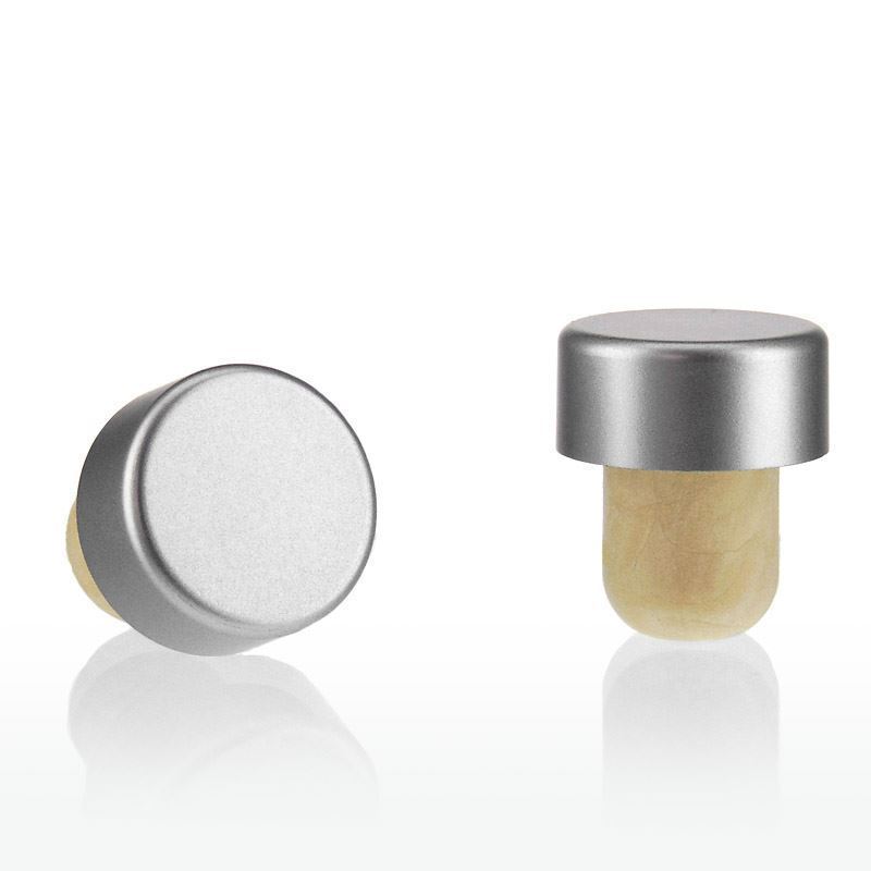 Čep s ručkom 19 mm, plastika, srebrna, za otvor: čep