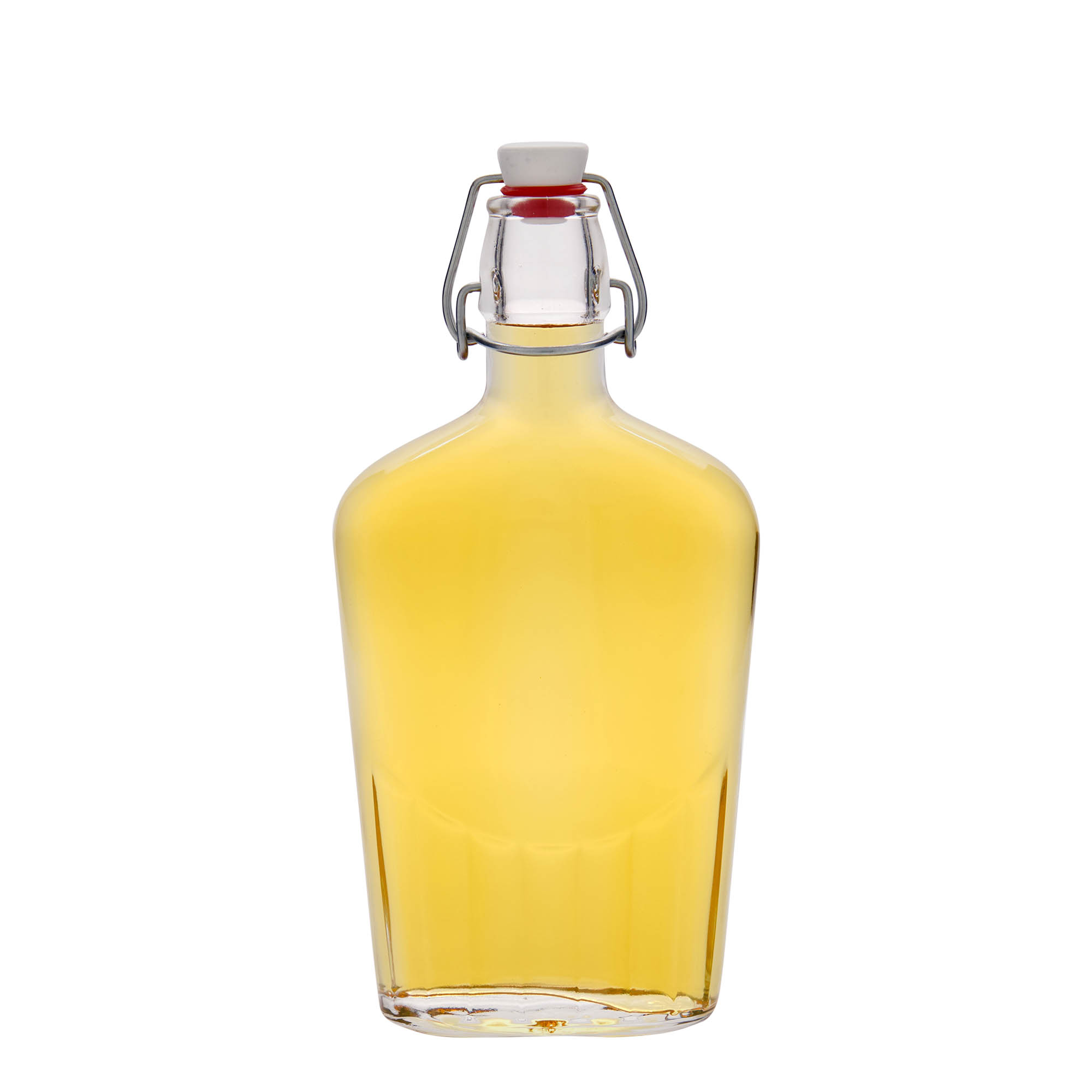 500 ml staklena boca 'Fiaschetta', ovalna, grlo: zatvarač s kopčom 500 ml staklena boca 'Fiaschetta', ovalna, grlo: zatvarač s kopčom