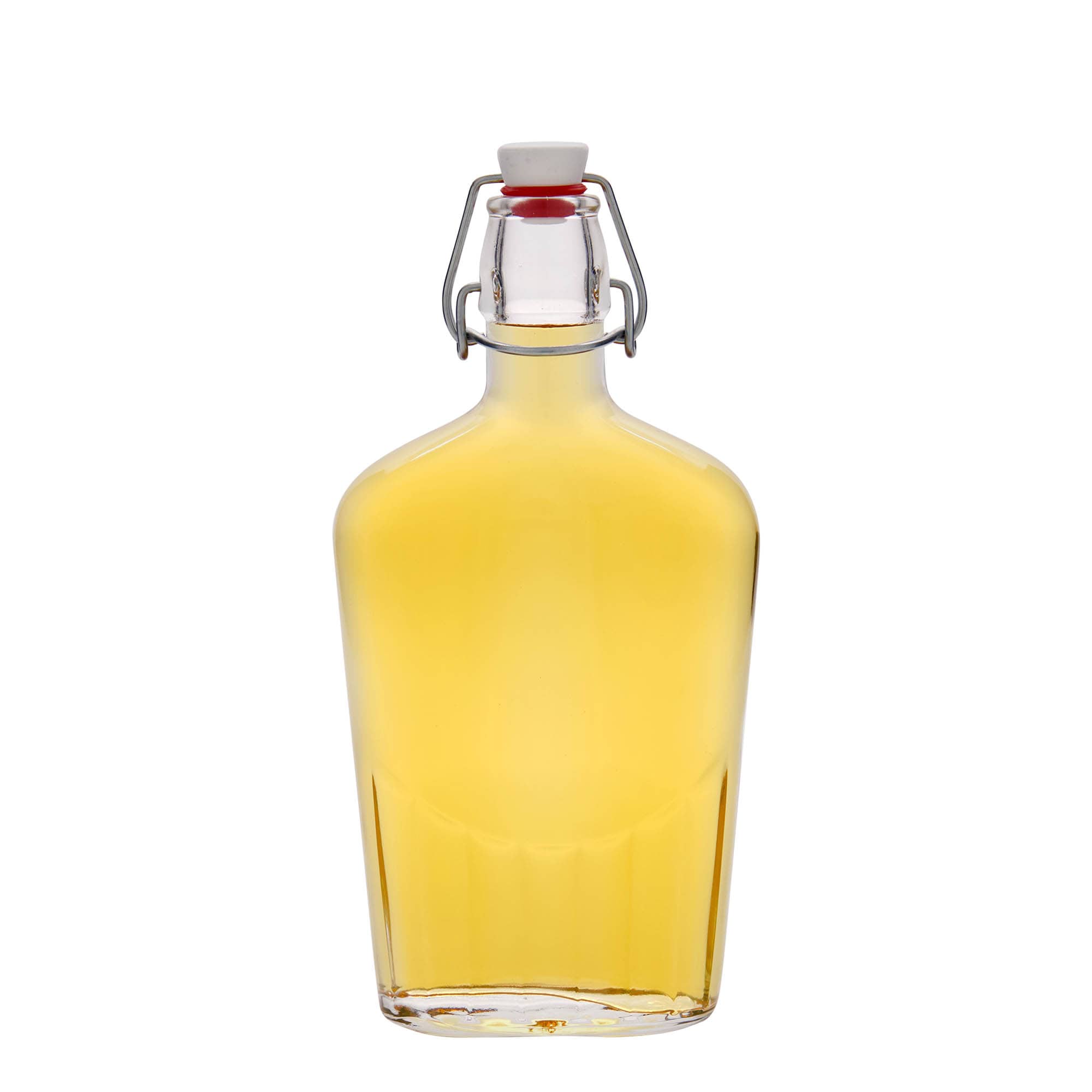 500 ml staklena boca 'Fiaschetta', ovalna, grlo: zatvarač s kopčom