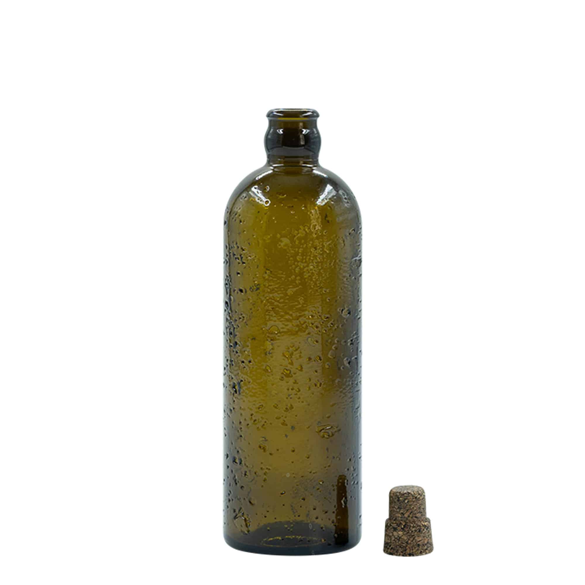 Staklena boca 500 ml Wildly Crafted 'Bobber Jr', smeđa, otvor: pluteni čep