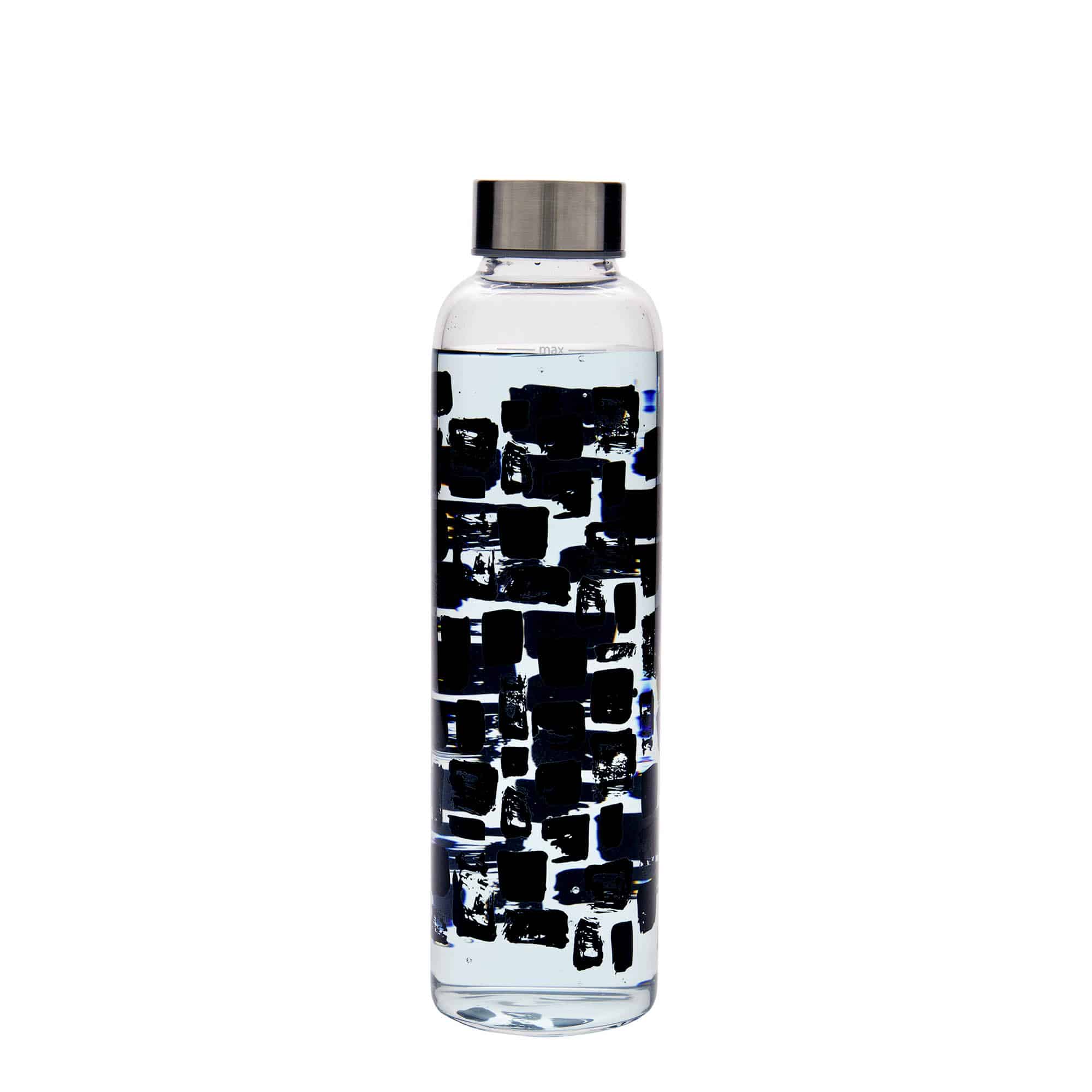 500 ml boca za piće 'Perseus - Crni pravokutnici', otvor: navojni poklopac