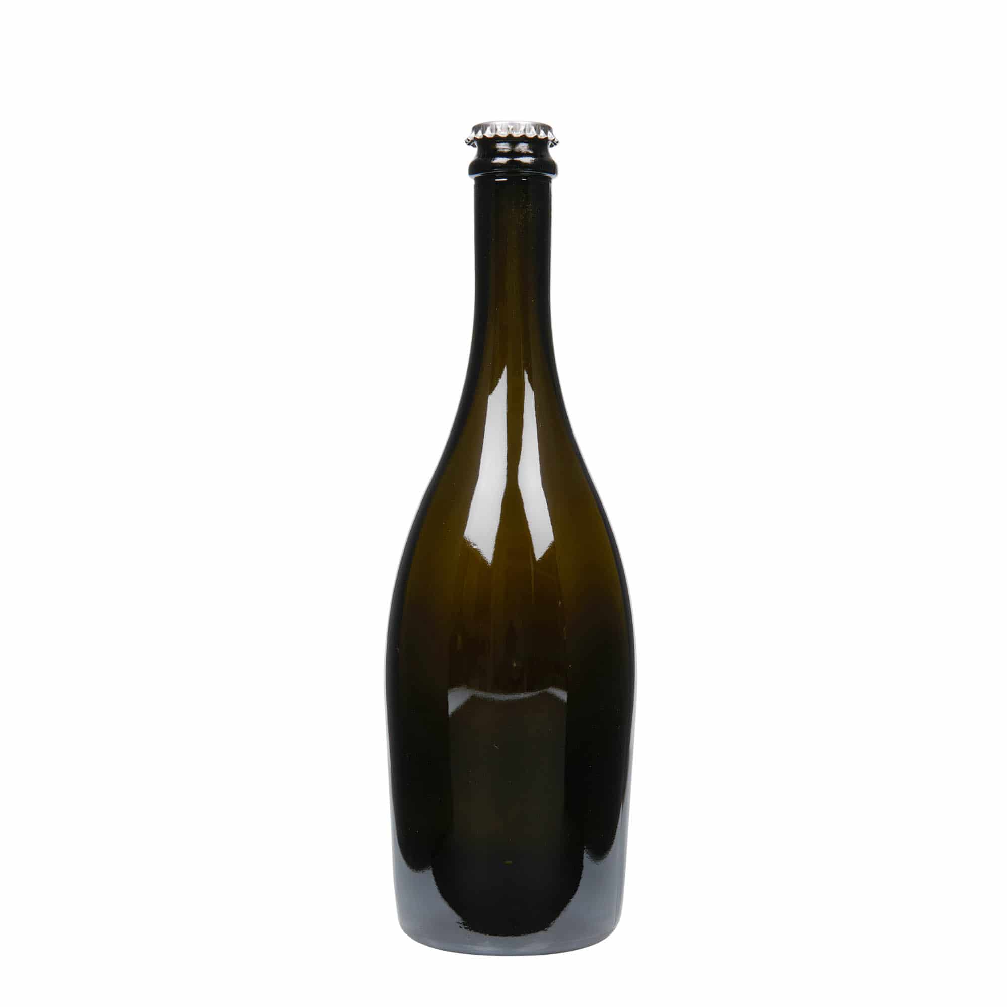 750 ml boca pjenušca 'Carmen', staklo, antikno zelena, otvor: krunski čep