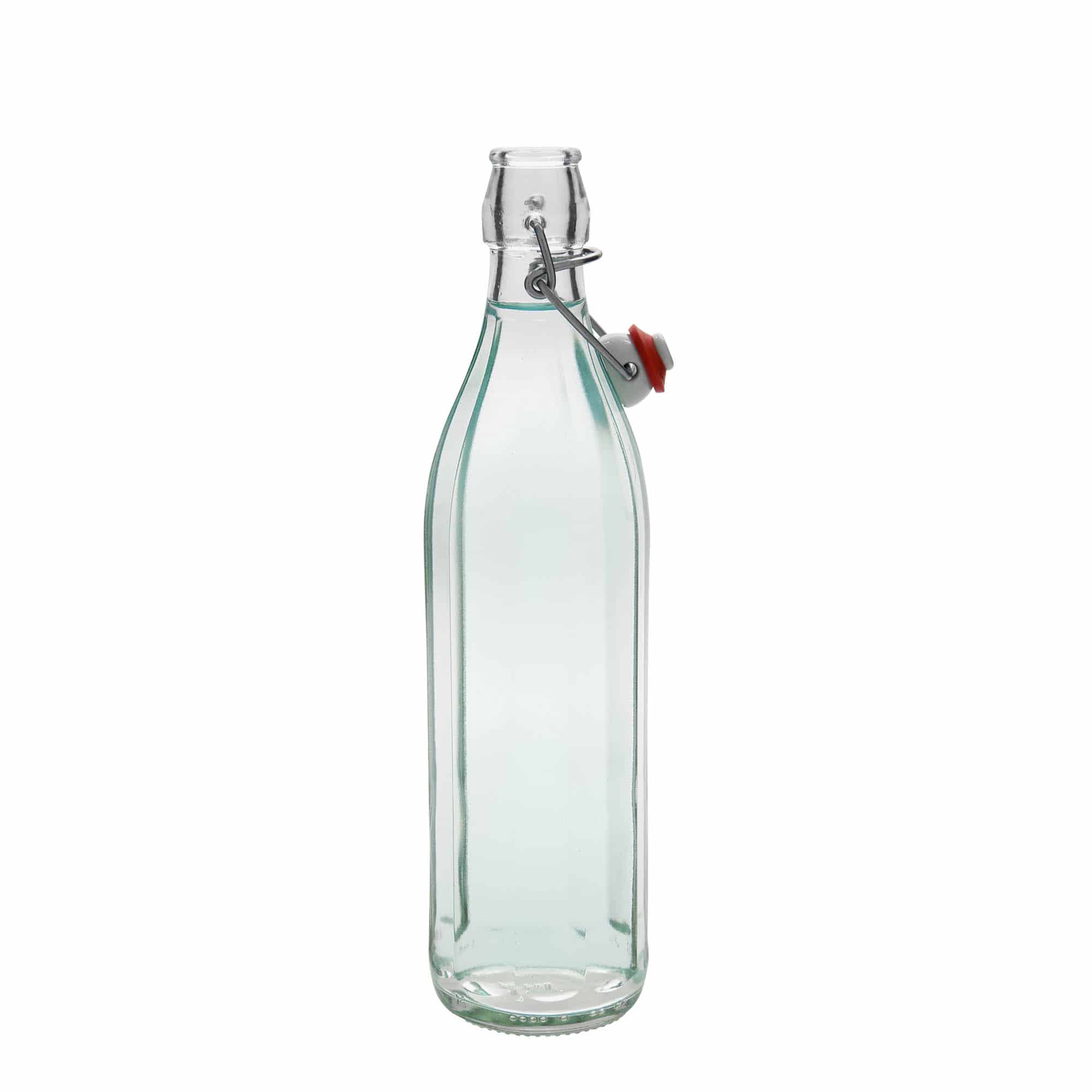 750 ml staklena boca 'Bravo', desetostrana, grlo: zatvarač s kopčom