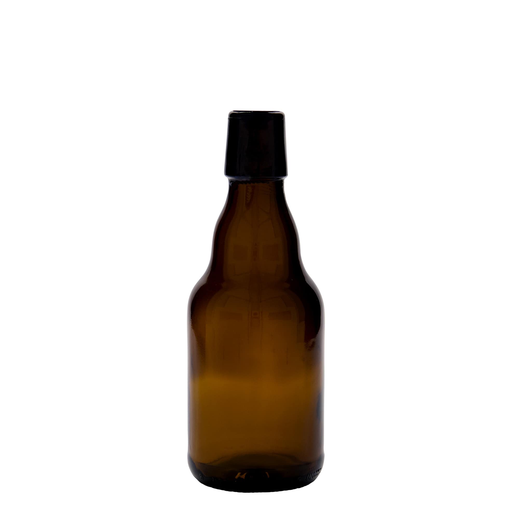 330 ml pivska boca 'Steinie', staklo, smeđa, grlo: zatvarač s kopčom