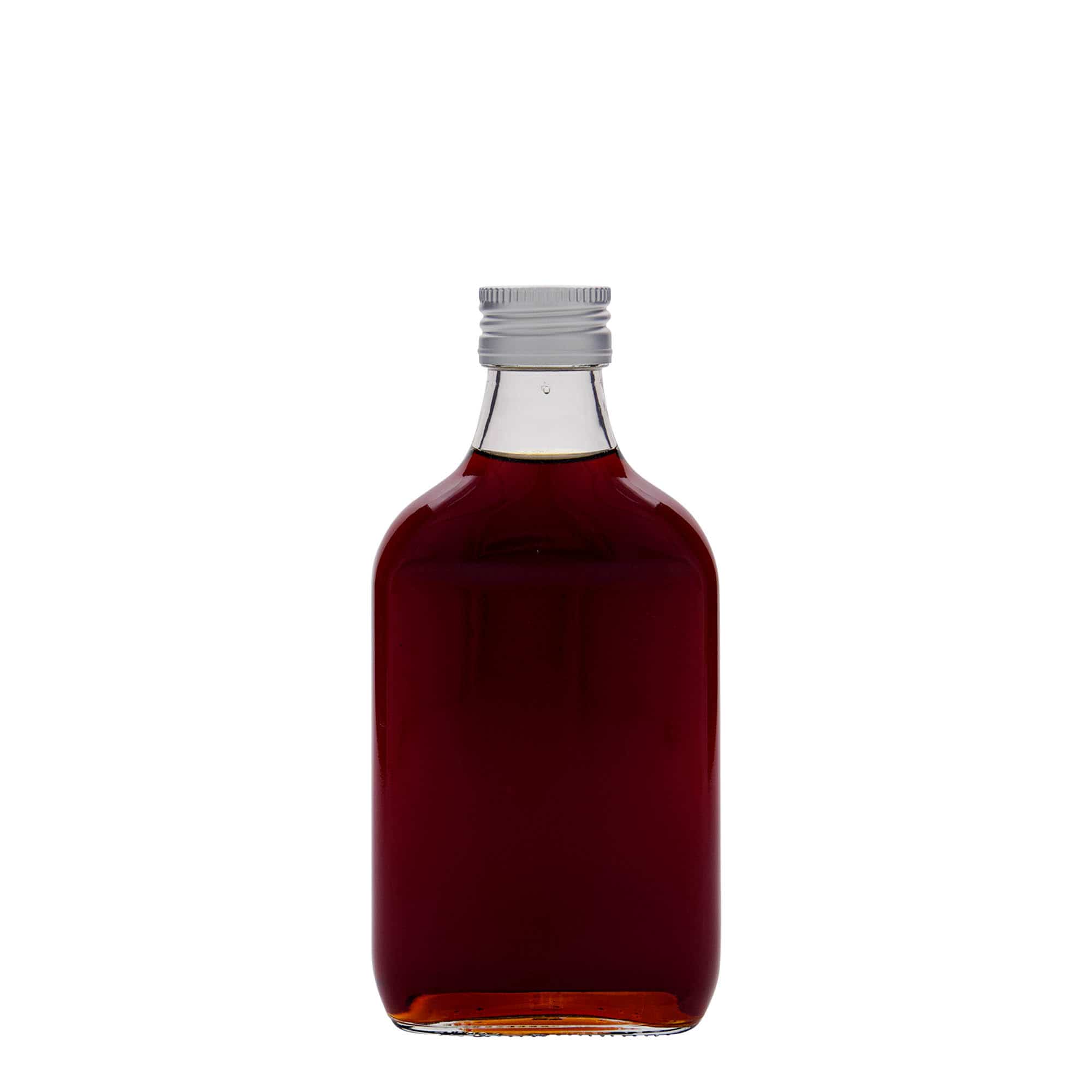 Džepna ploska 200 ml, pravokutna, staklo, otvor: PP 28