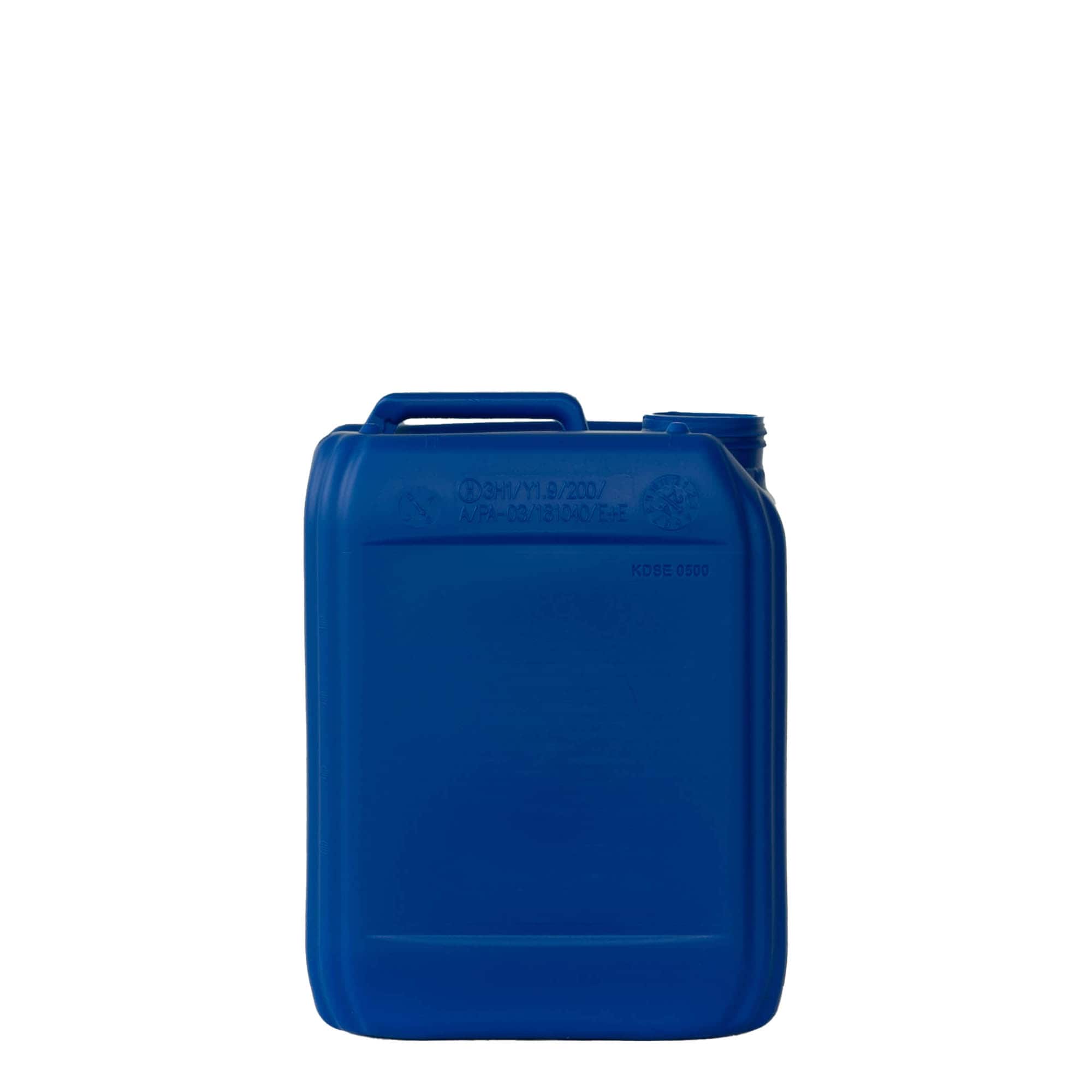 5 l kanistar, pravokutni, HDPE plastika, plavi, otvor: ND 55