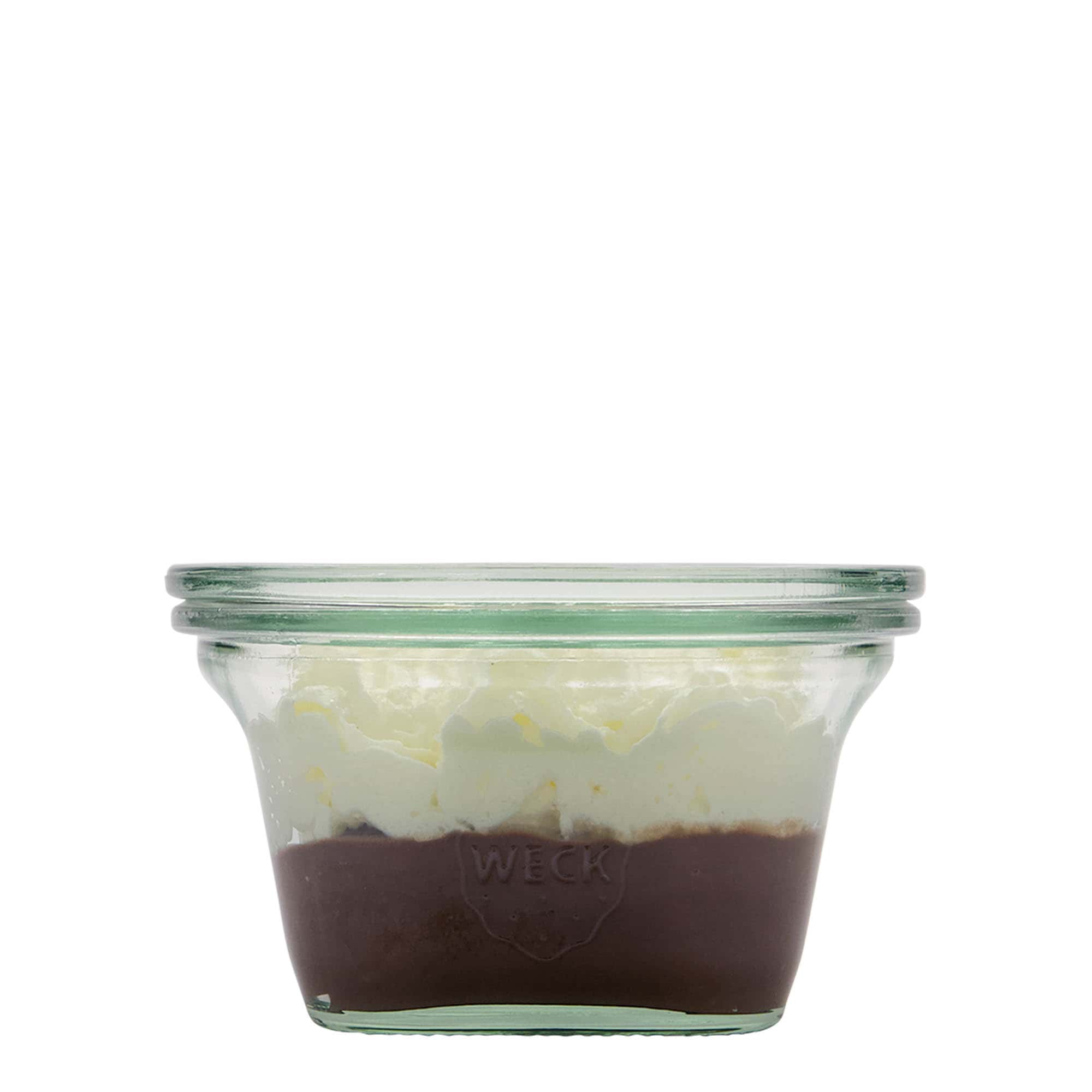 290 ml WECK Quadro staklenka, četvrtasta, otvor: okrugli rub