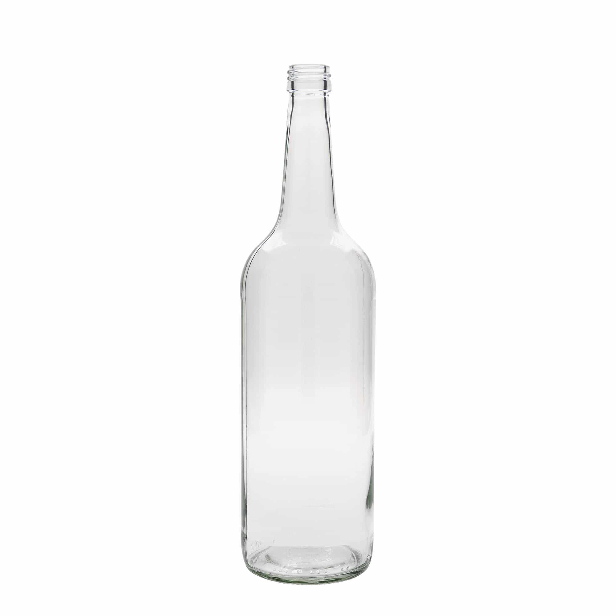 Staklena boca 1000 ml s ravnim grlom, otvor: PP 28 Staklena boca 1000 ml s ravnim grlom, otvor: PP 28