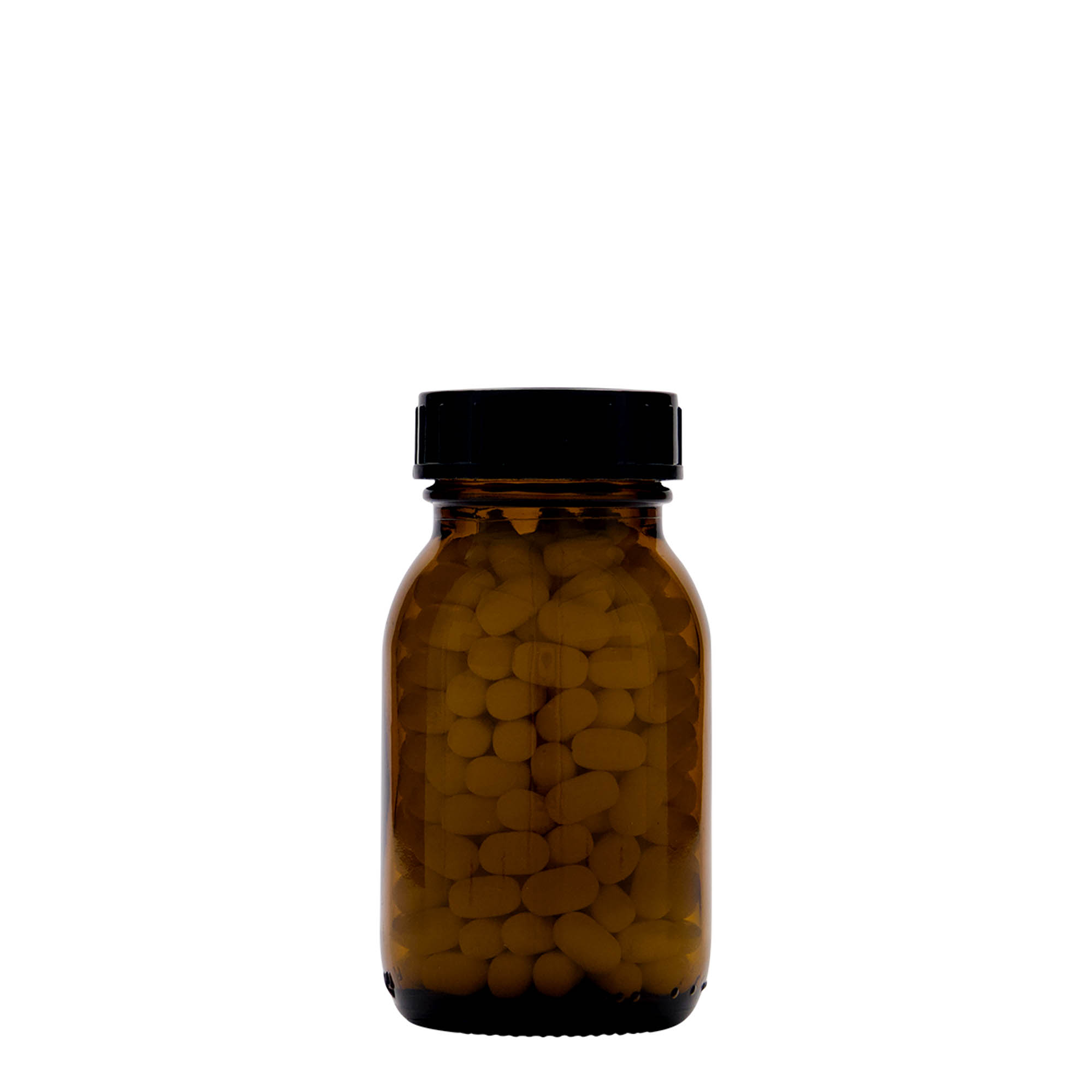125 ml staklena boca širokog grla, smeđa, grlo: DIN 40